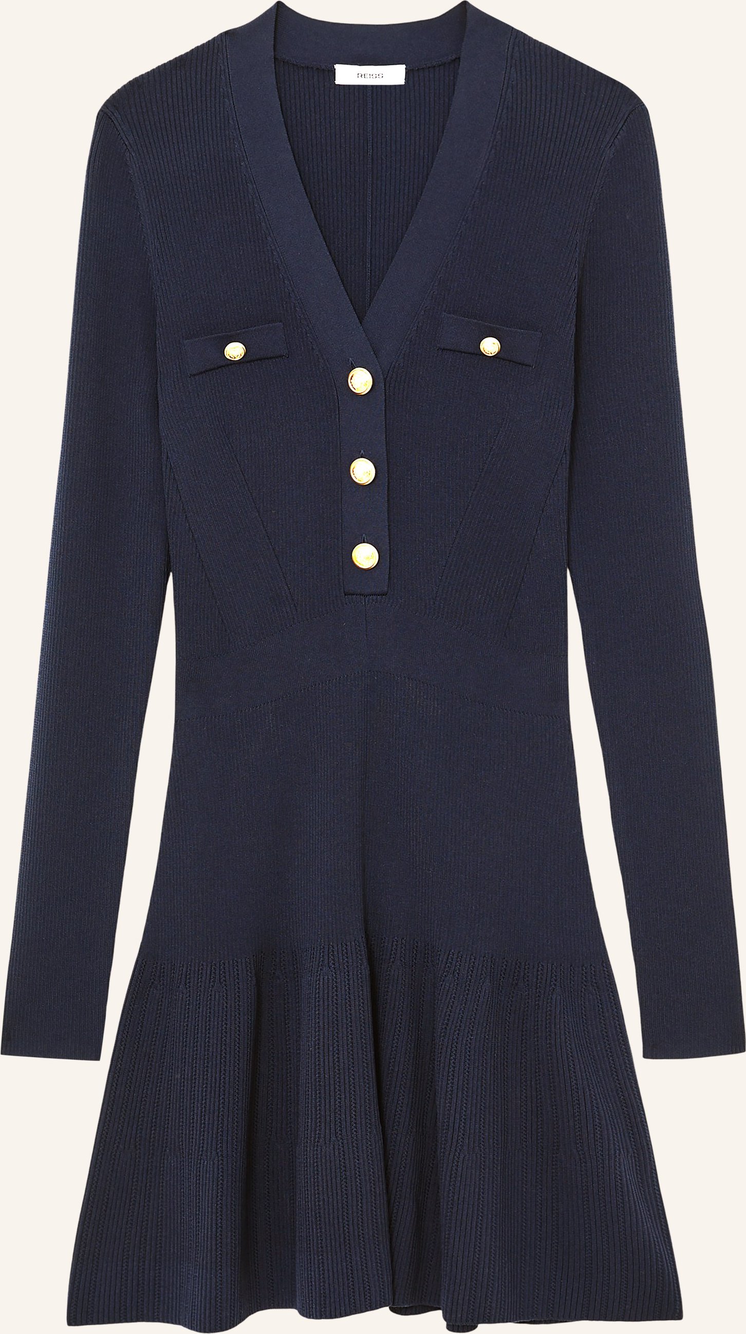 Reiss Strickkleid Lavelle blau