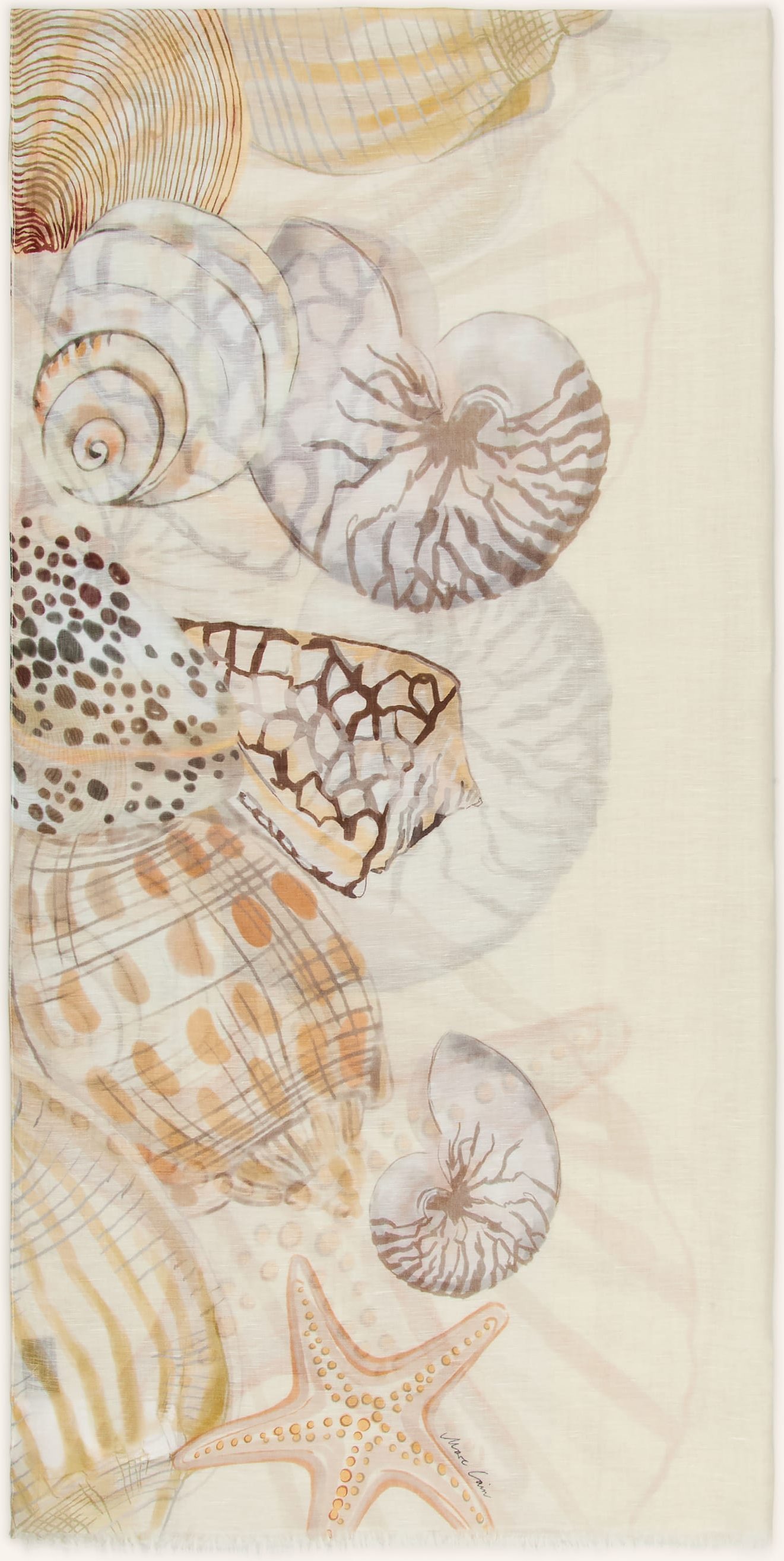 Marc Cain Schal Mit Leinen weiss