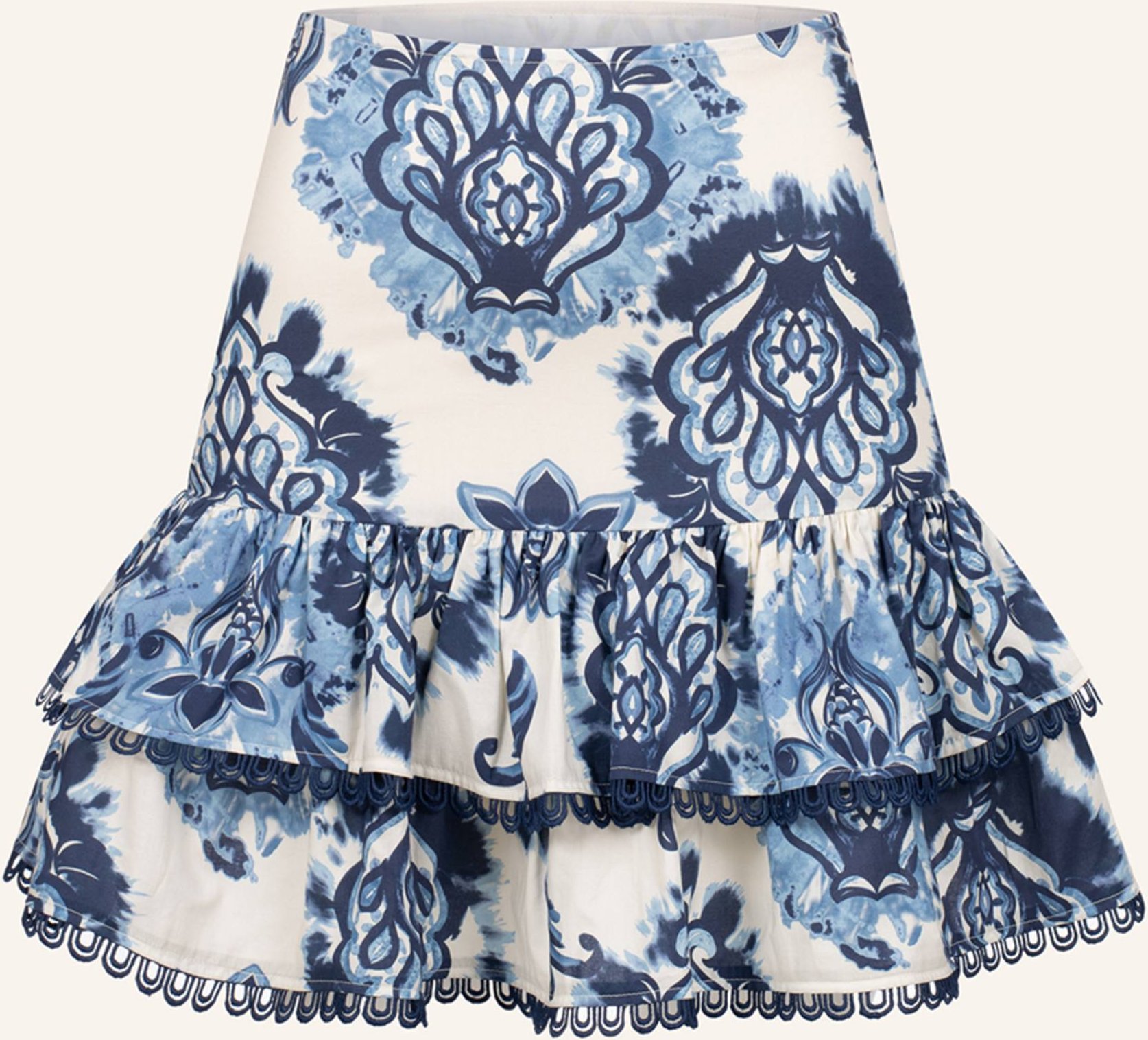 Claire Luise Floraler Minirock blau