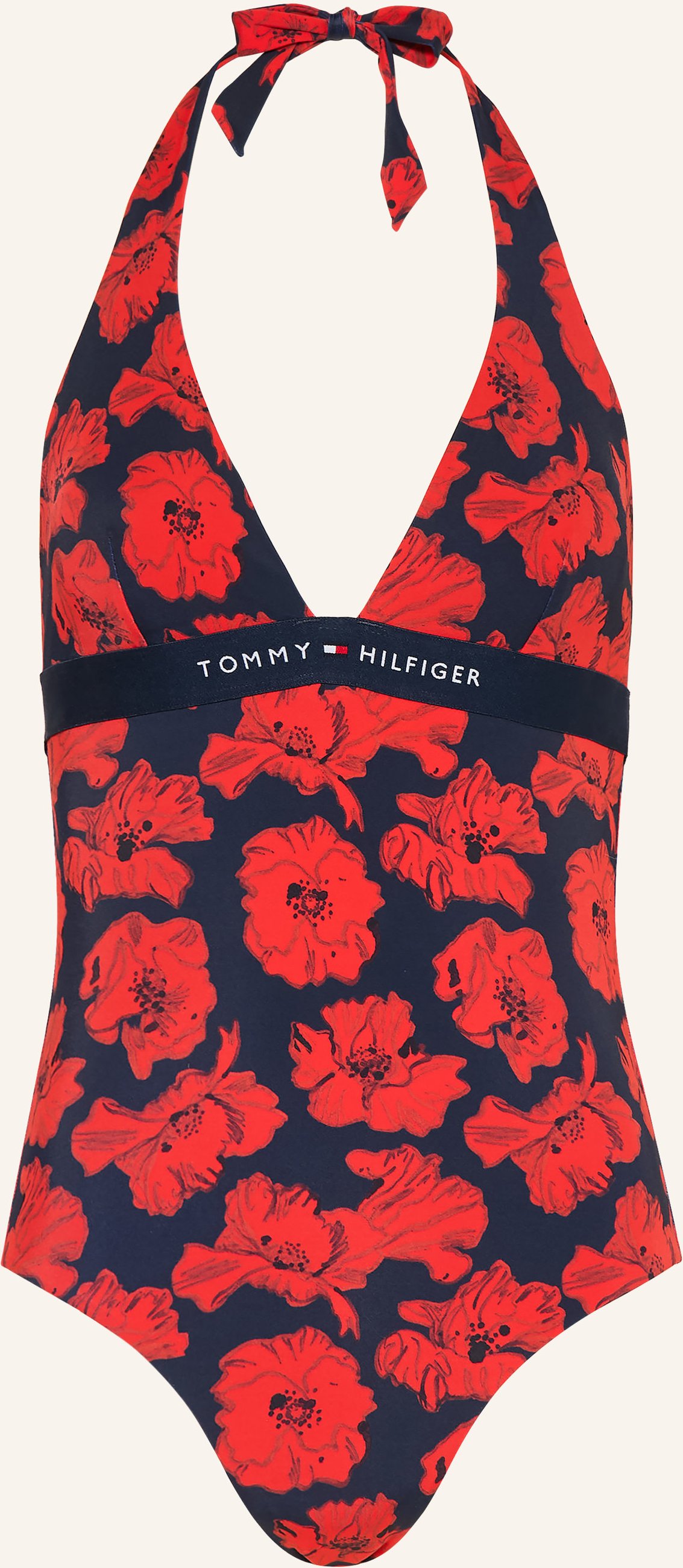 Tommy Hilfiger Neckholder-Badeanzug rot