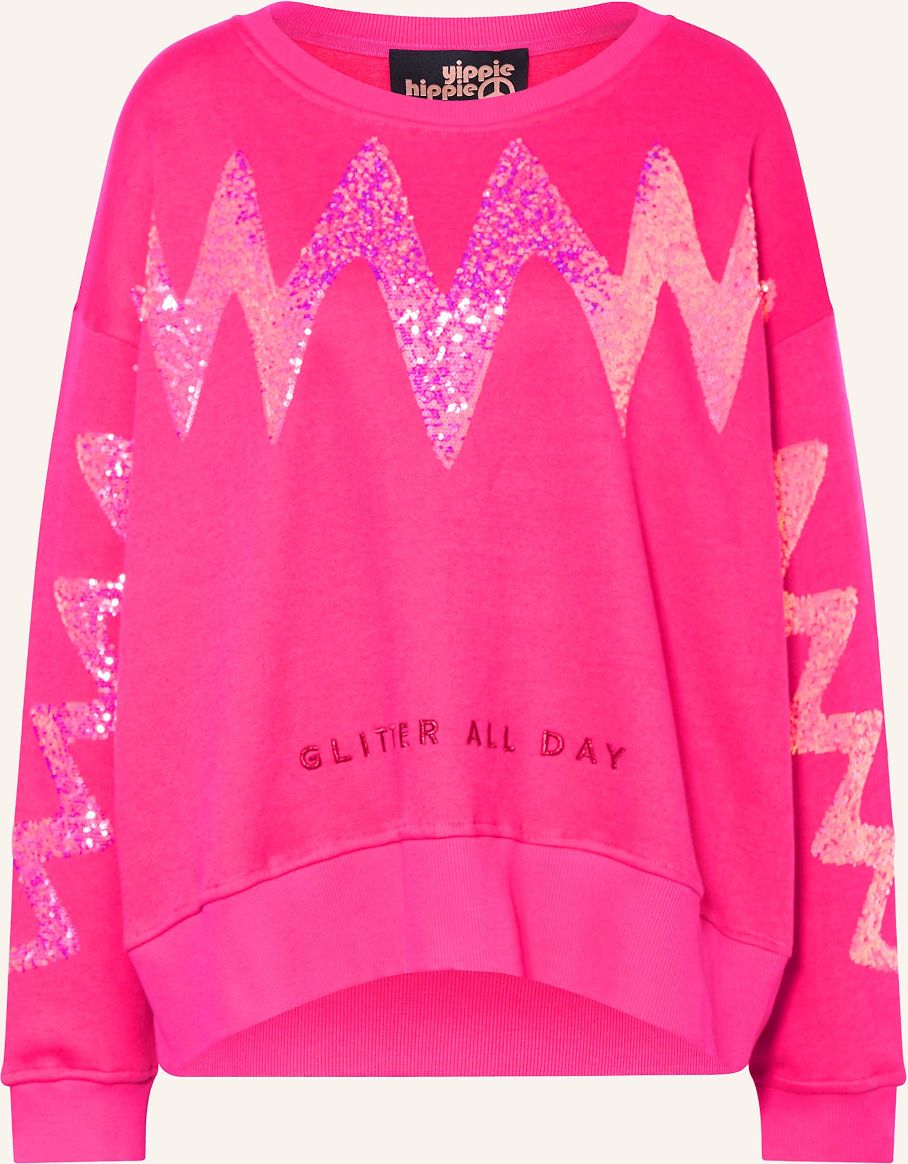 Yippie Hippie Sweatshirt Mit Pailletten pink