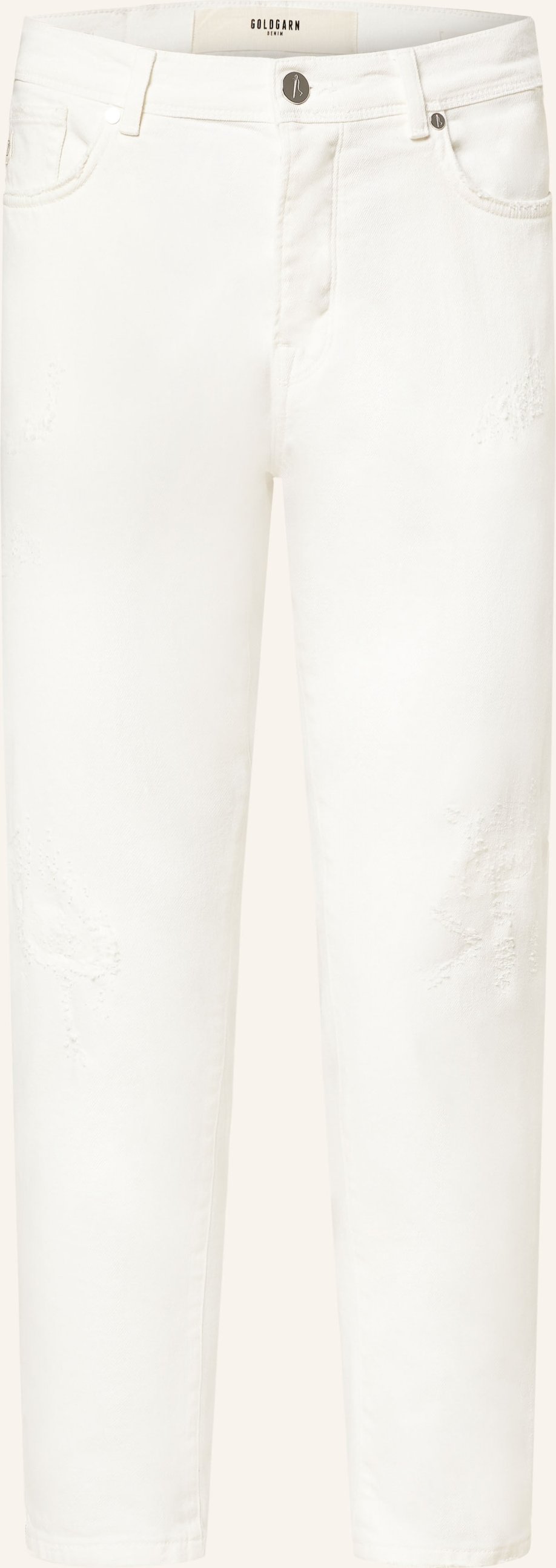 Goldgarn Denim Destroyed Jeans Rheinau Tapered Fit weiss