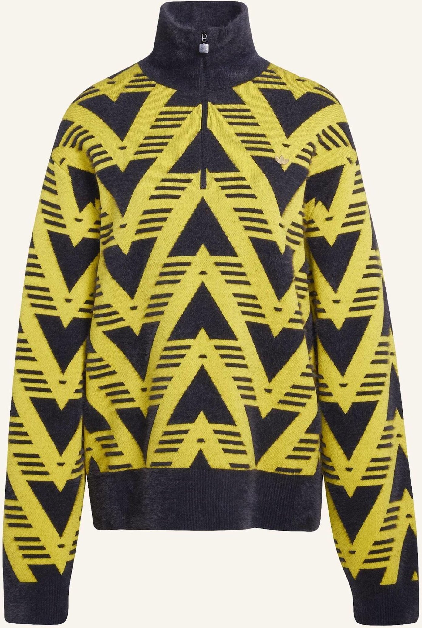 Adidas Originals Strickpullover Mit Reissverschluss Bis Zur Brust gelb