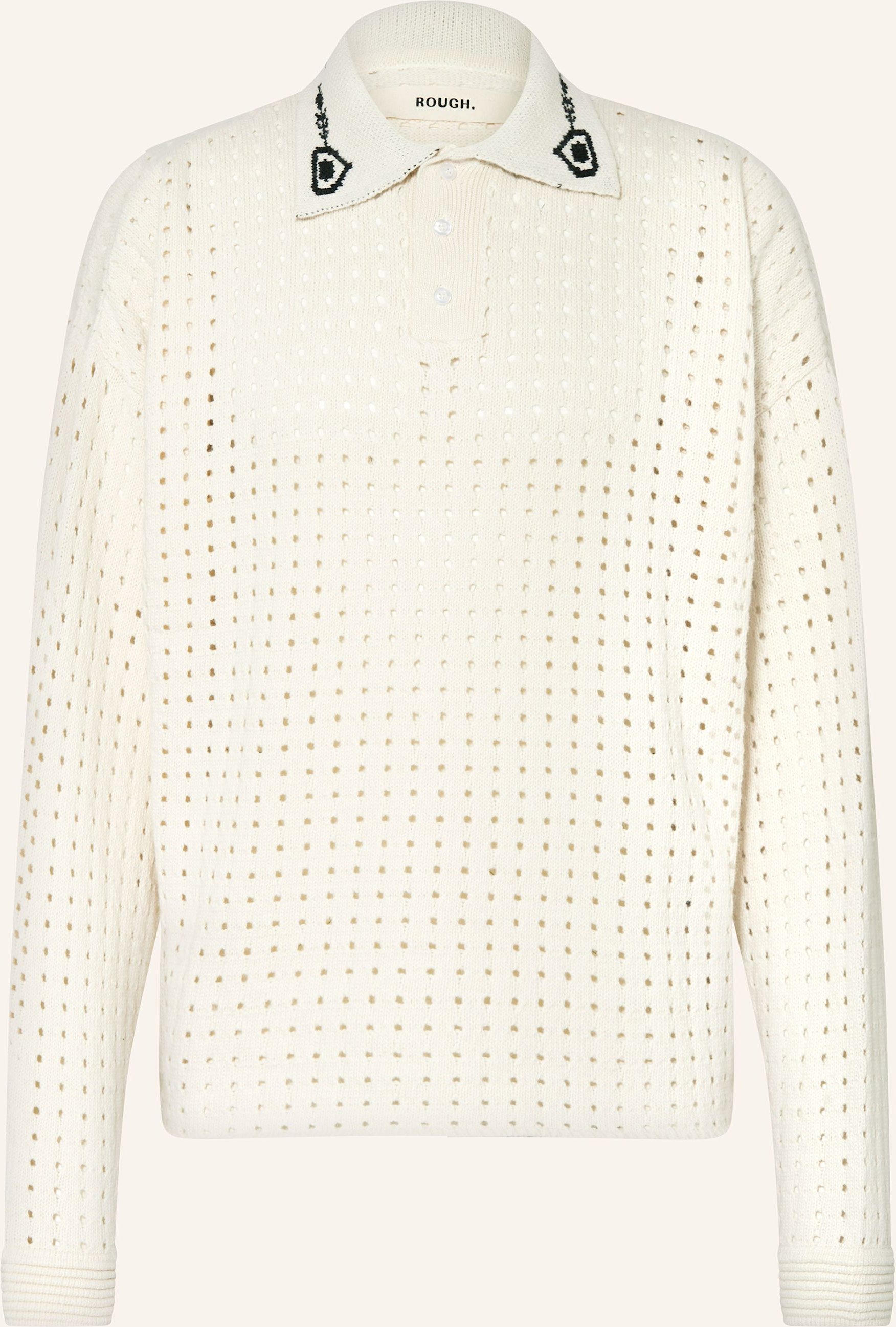 Rough. Strick-Poloshirt schwarz