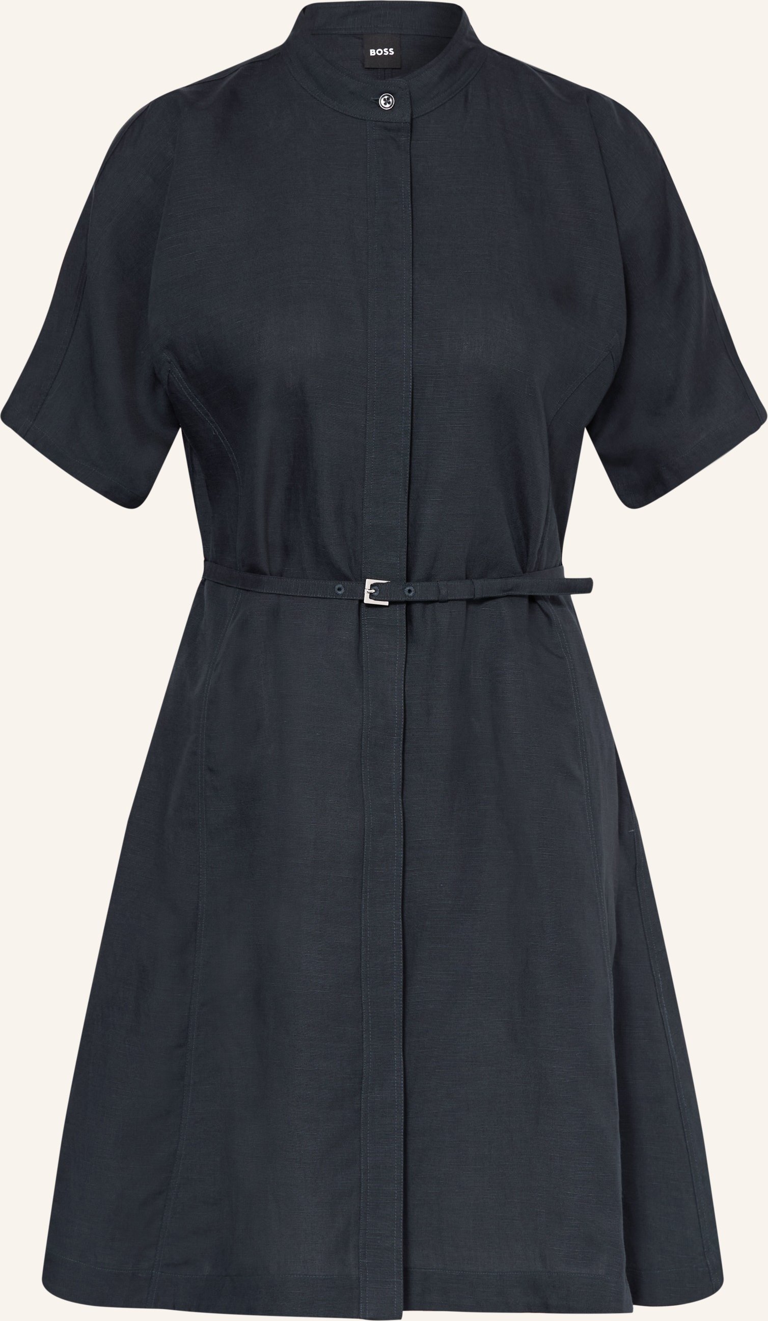 Boss Kleid Dalinia Mit Leinen blau