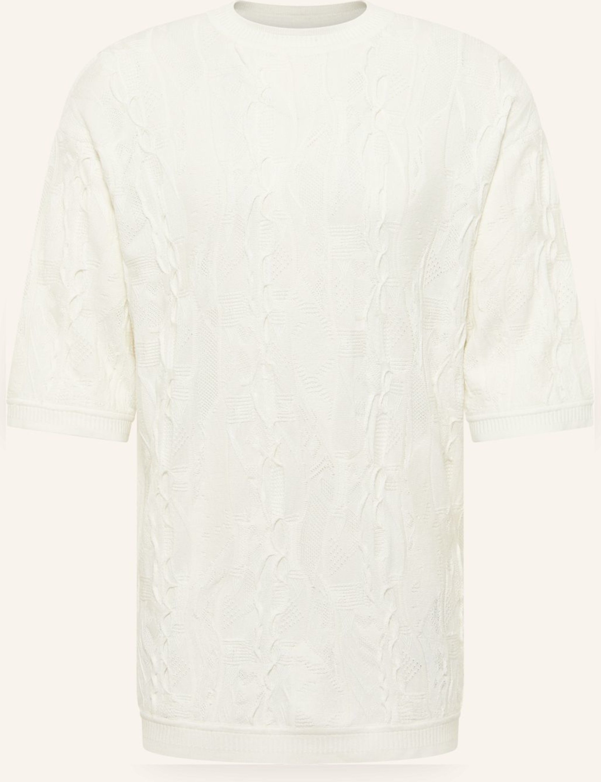 Carlo Colucci 3d Strick T-Shirt Favetta weiss