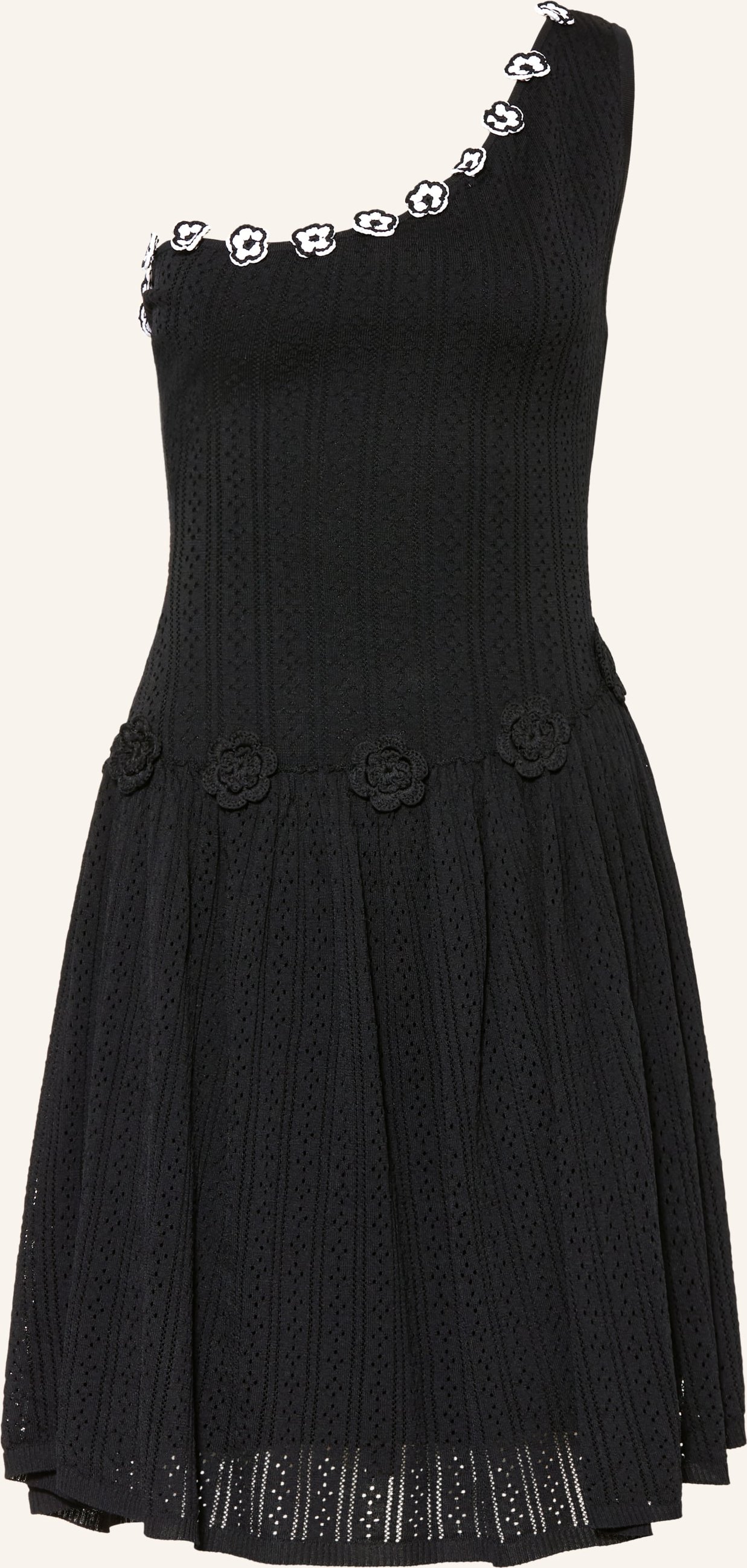 Claudie Pierlot One-Shoulder-Strickkleid schwarz
