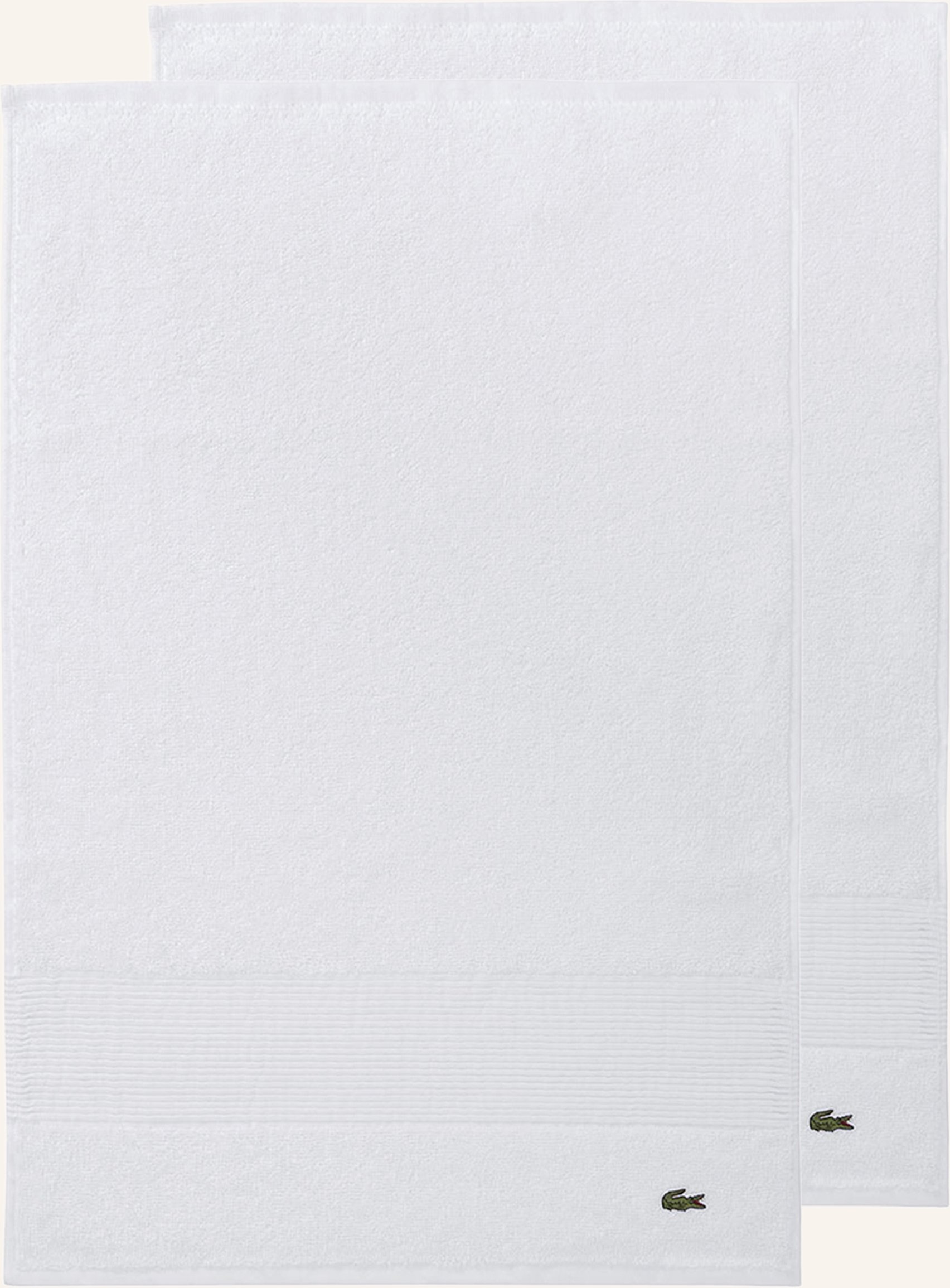 Lacoste Gästetuch 2er Set Llecroco weiss