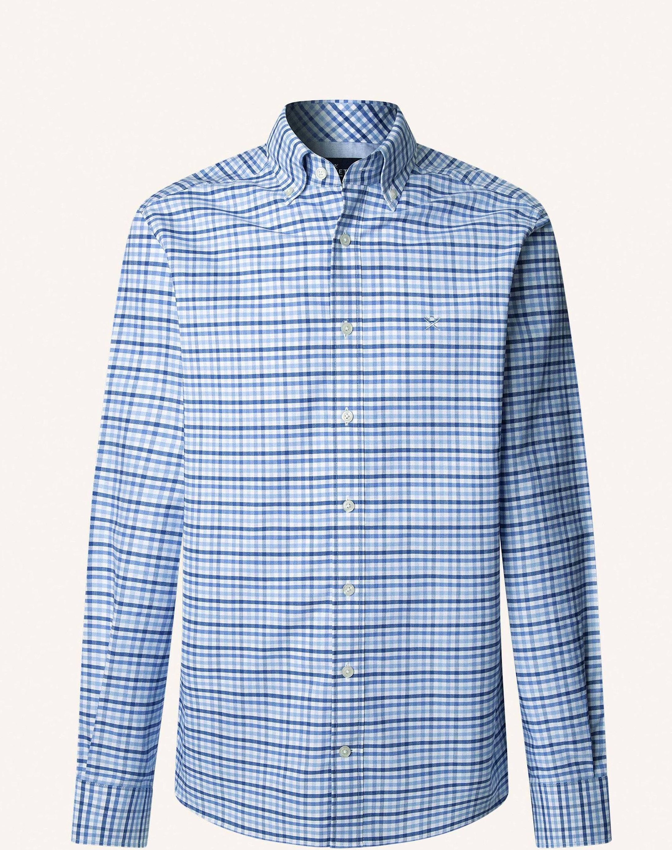 Hackett London Freizeithemd Three Color Gingham blau