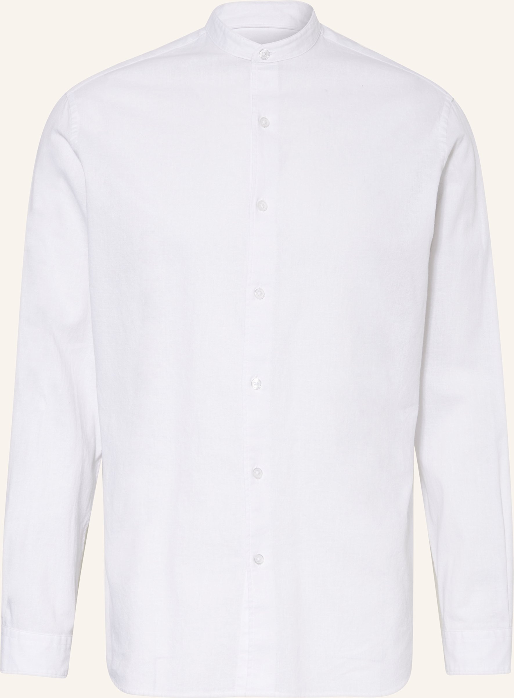 Paul Hemd Comfort Fit Mit Leinen weiss