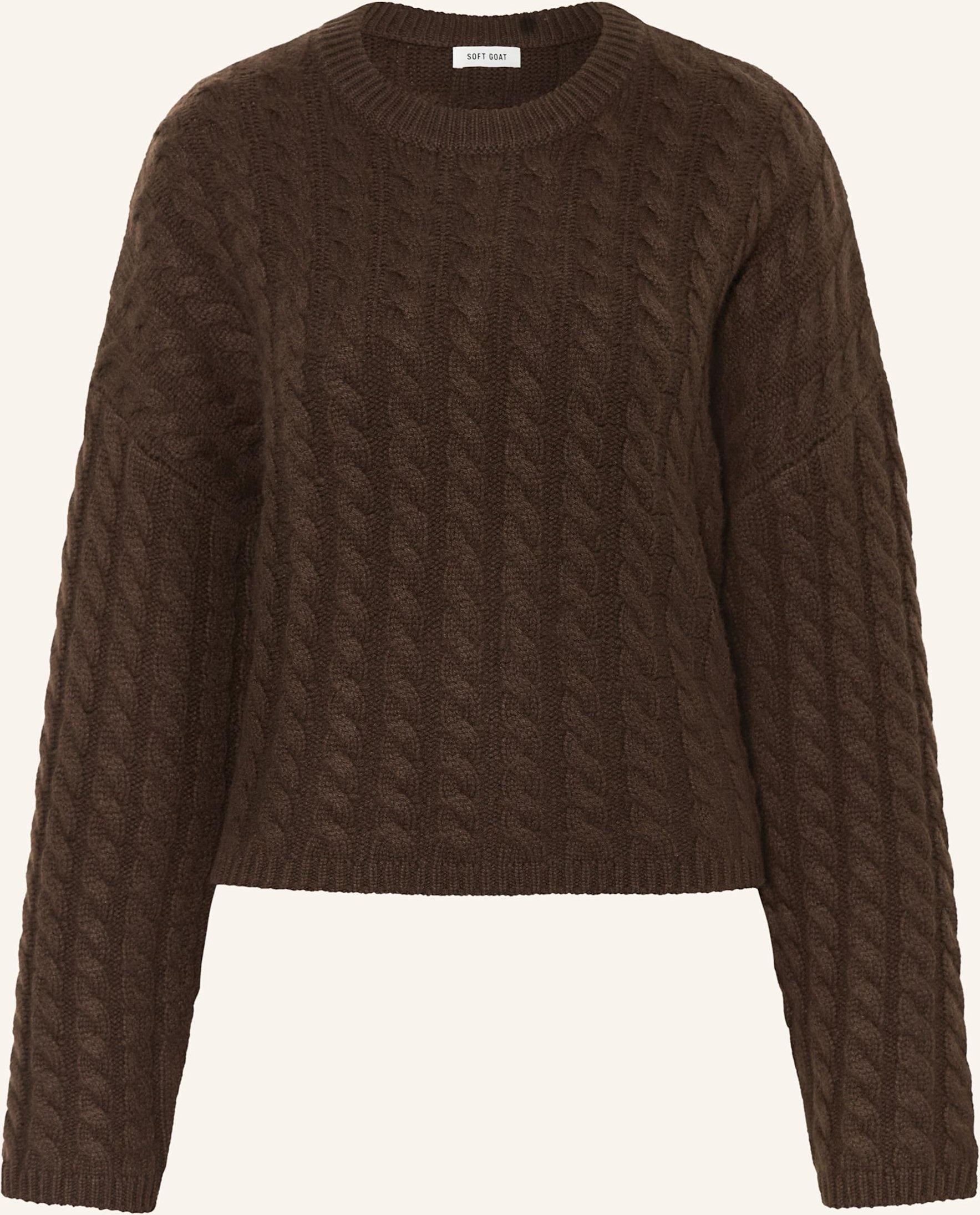 Soft Goat Cashmere-Pullover braun
