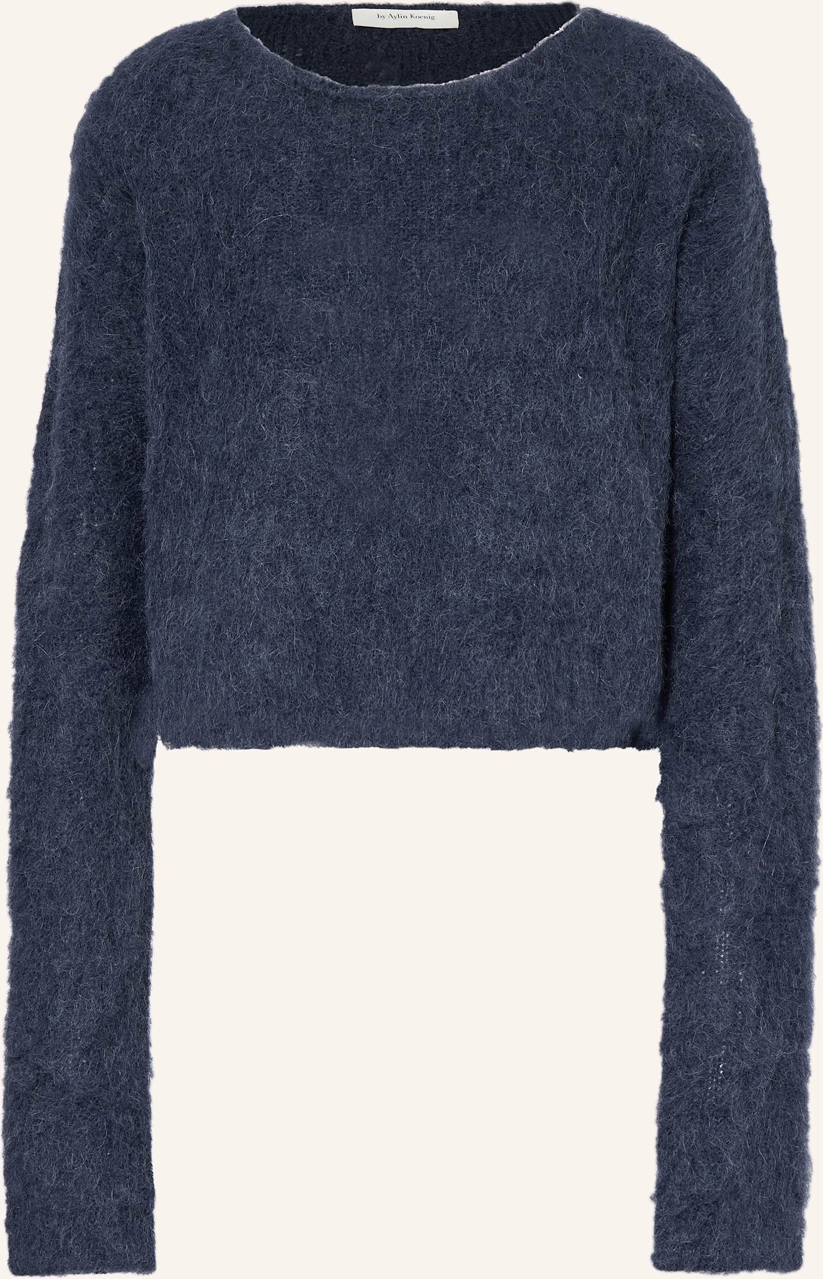 Thumbnail - By Aylin Koenig Alpaka-Pullover Isabelle Mit Cut-Out blau