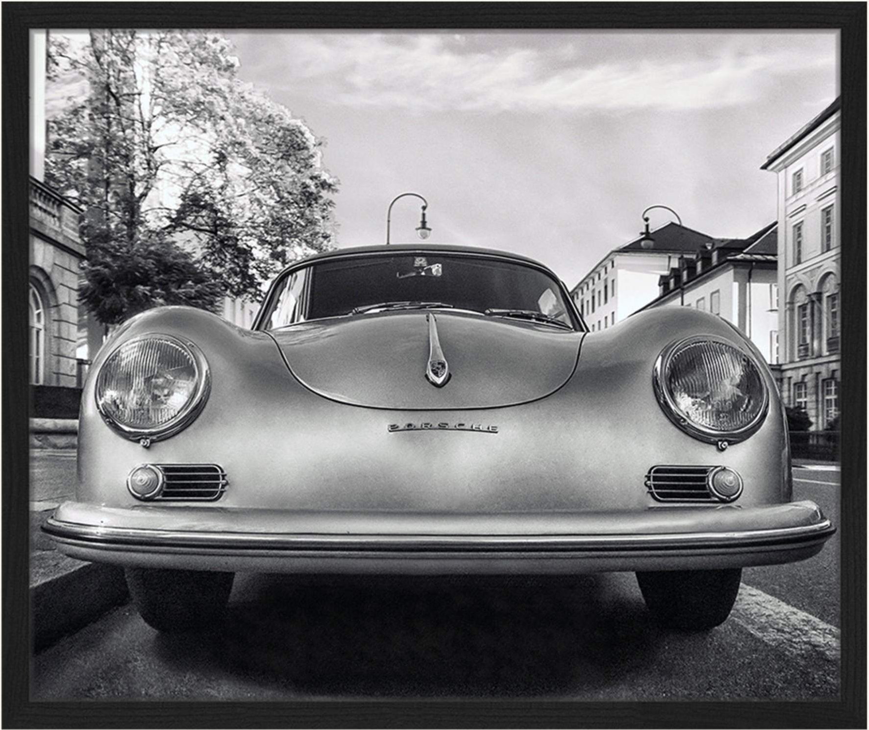 Jacob Baden Wandbild Klassischer Porsche Mit Rahmen schwarz