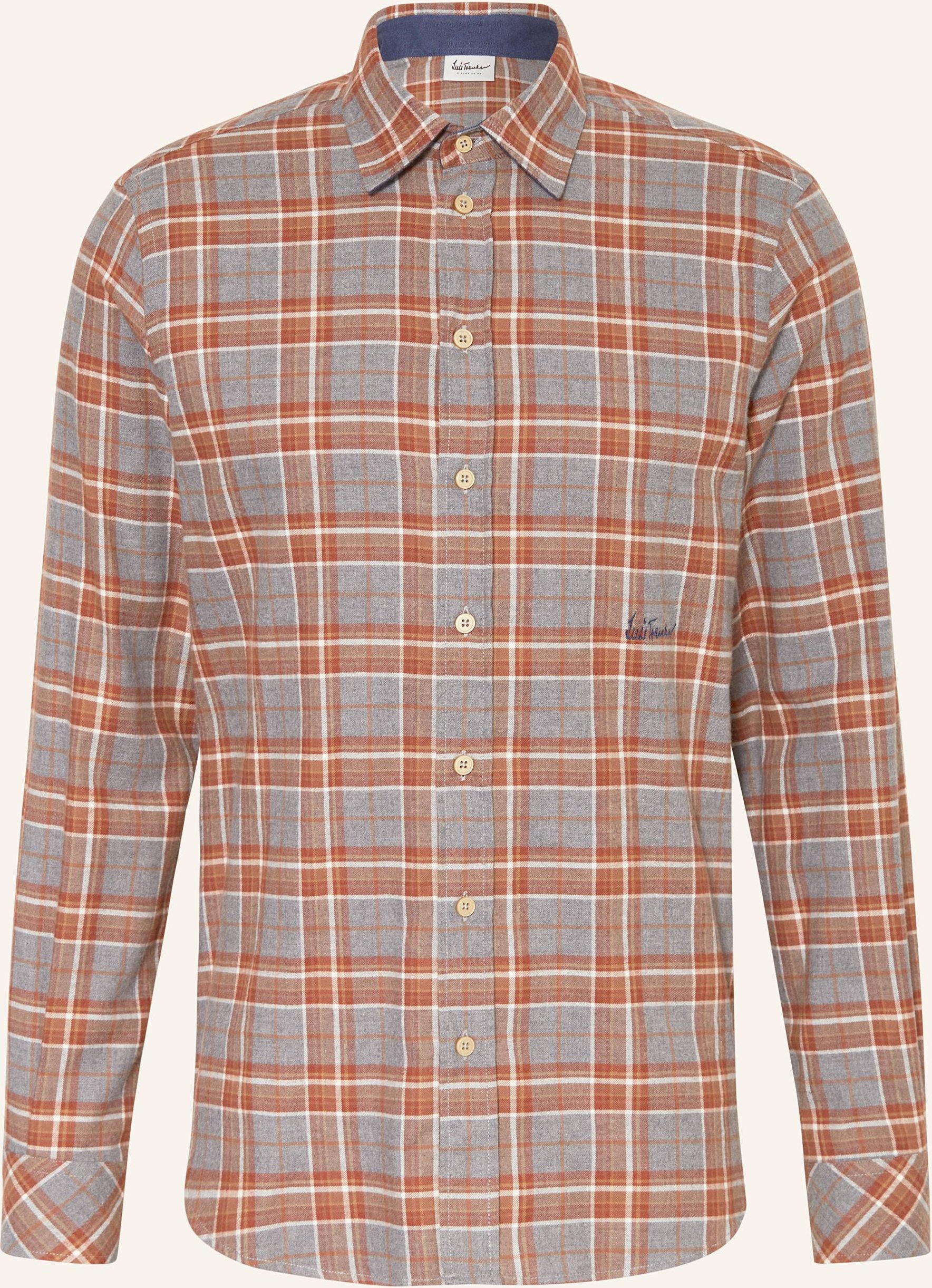 Luis Trenker Flanellhemd Regular Fit grau
