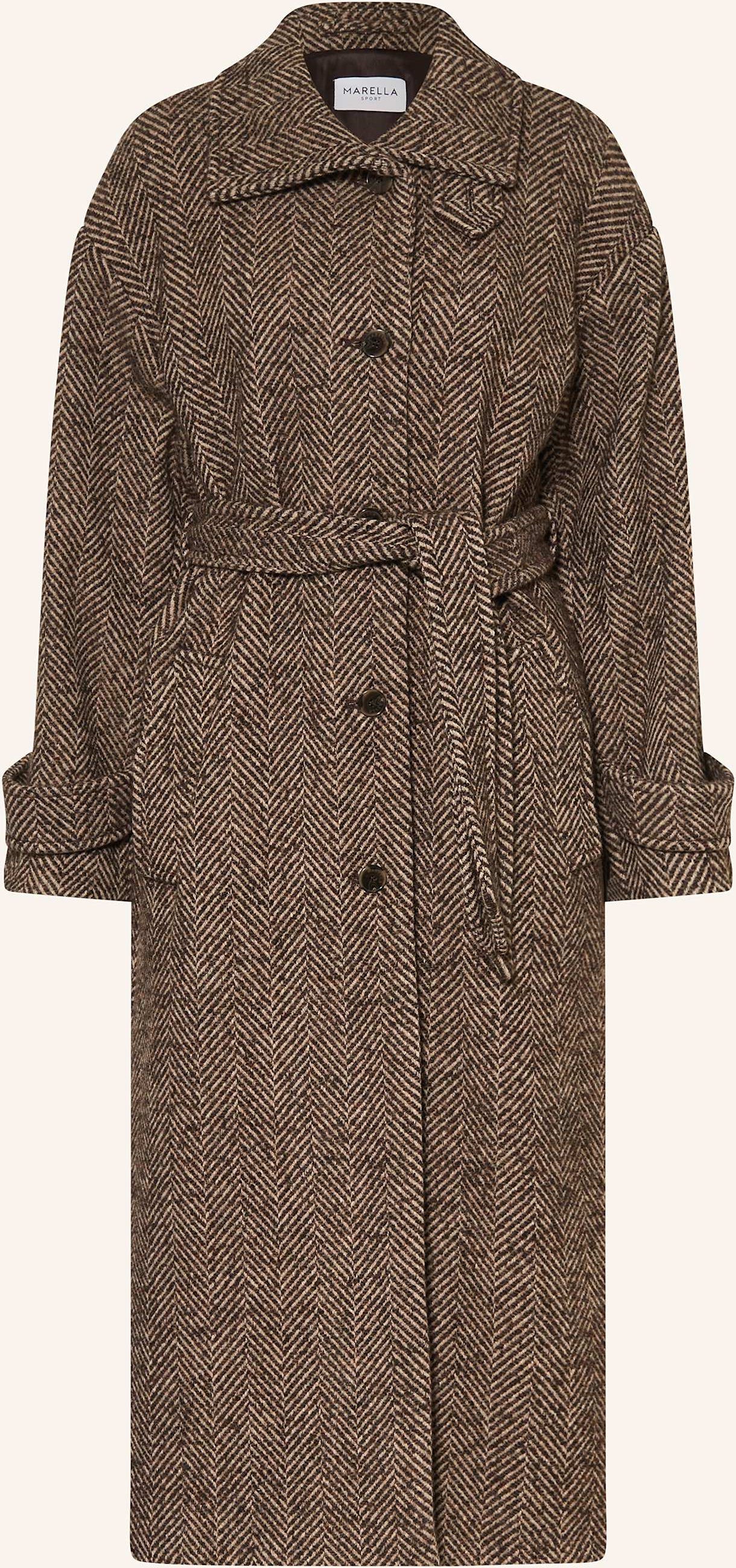 Marella Bouclé-Mantel braun