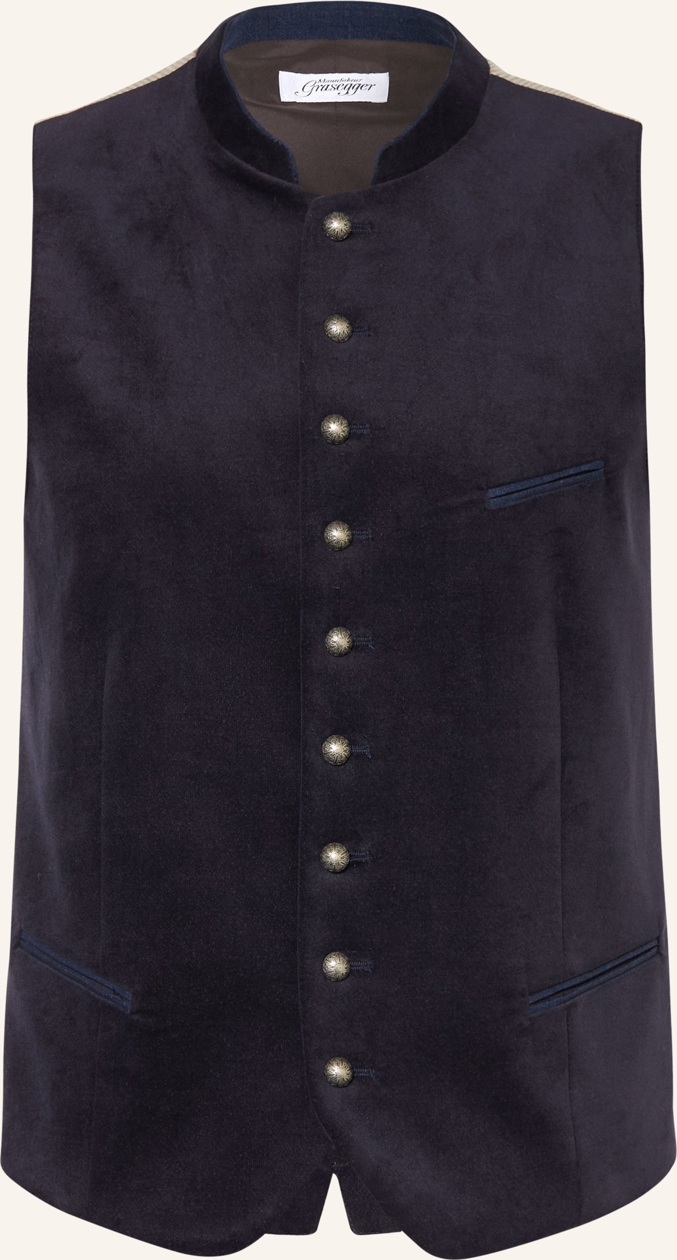 Grasegger Trachtenweste Kreuzer Aus Samt blau