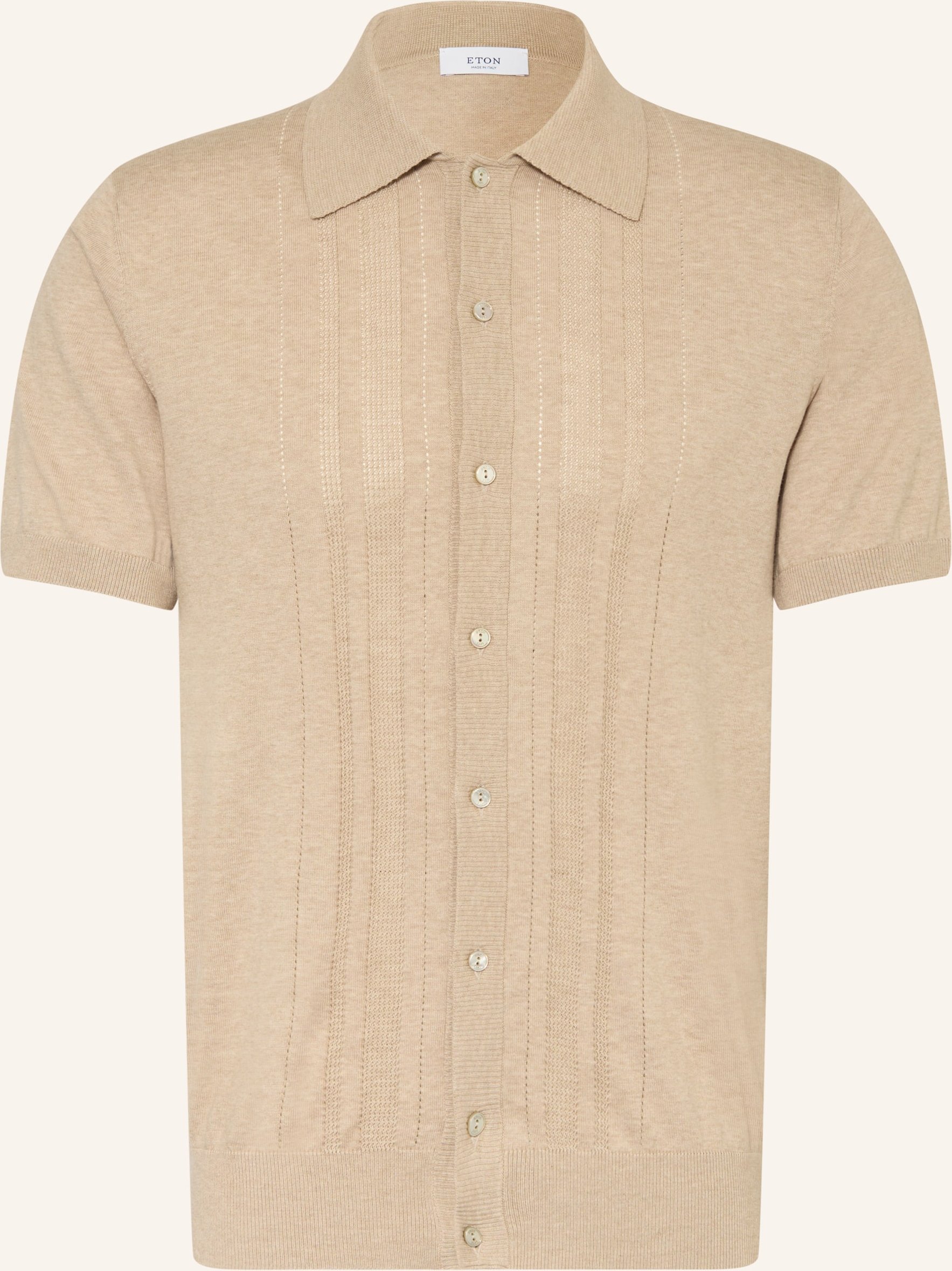Eton Strickhemd Slim Fit beige