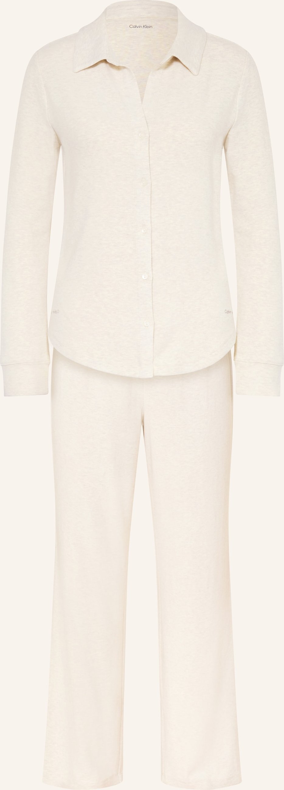 Calvin Klein Schlafanzug Brushed Interlock beige