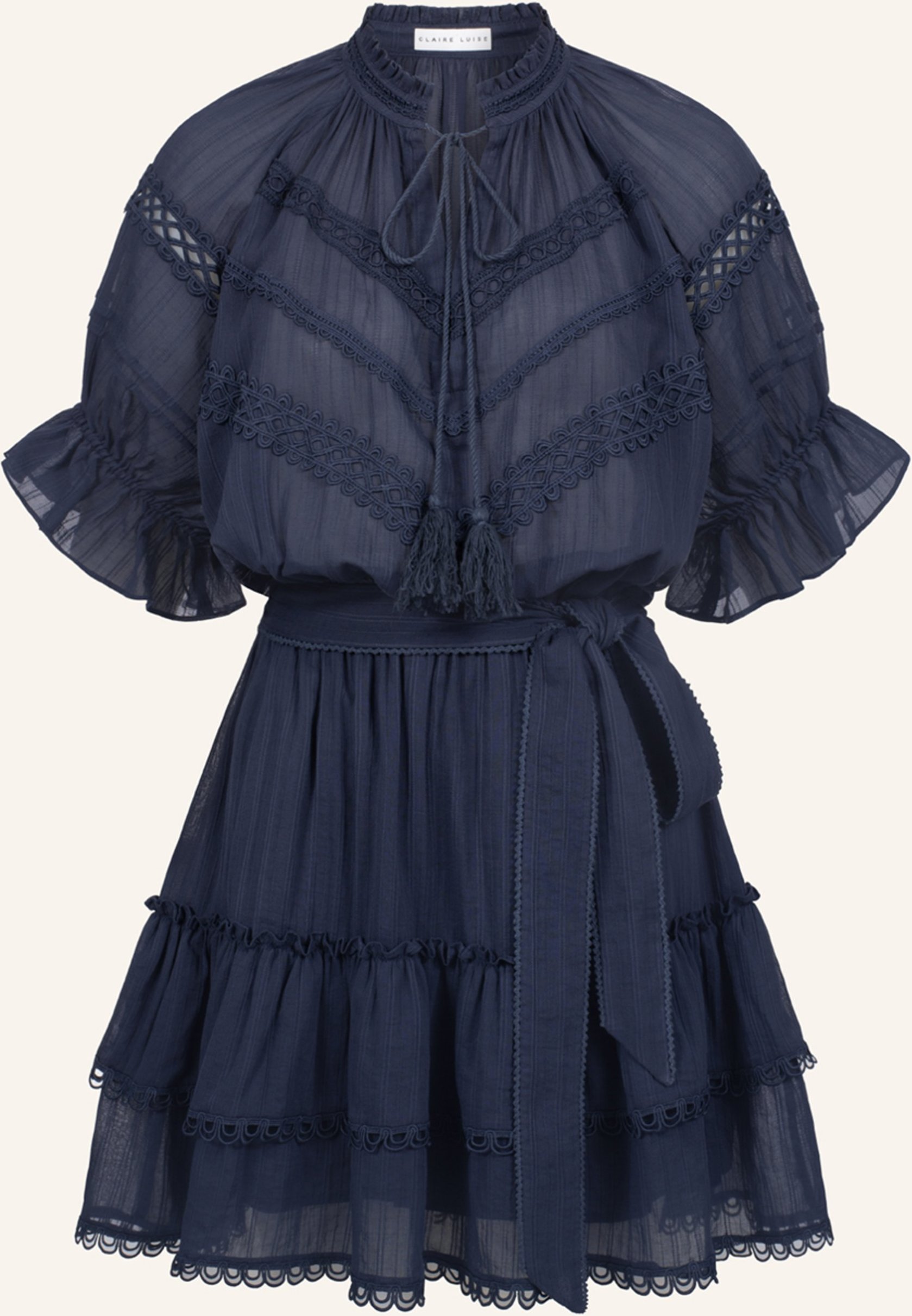 Claire Luise Wickelkleid Mit Ballonärmeln blau