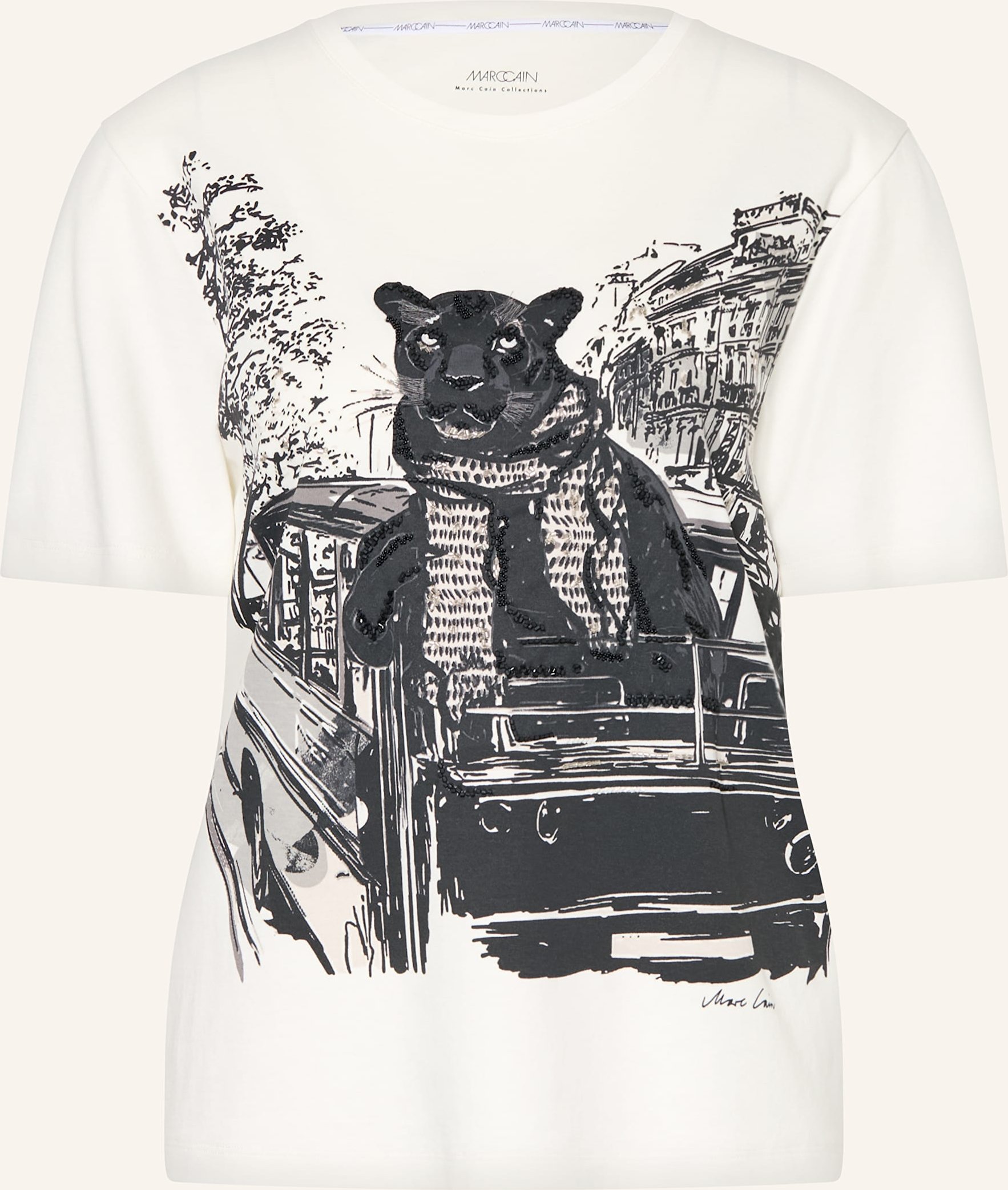 Thumbnail - Marc Cain T-Shirt Mit Schmucksteinen weiss