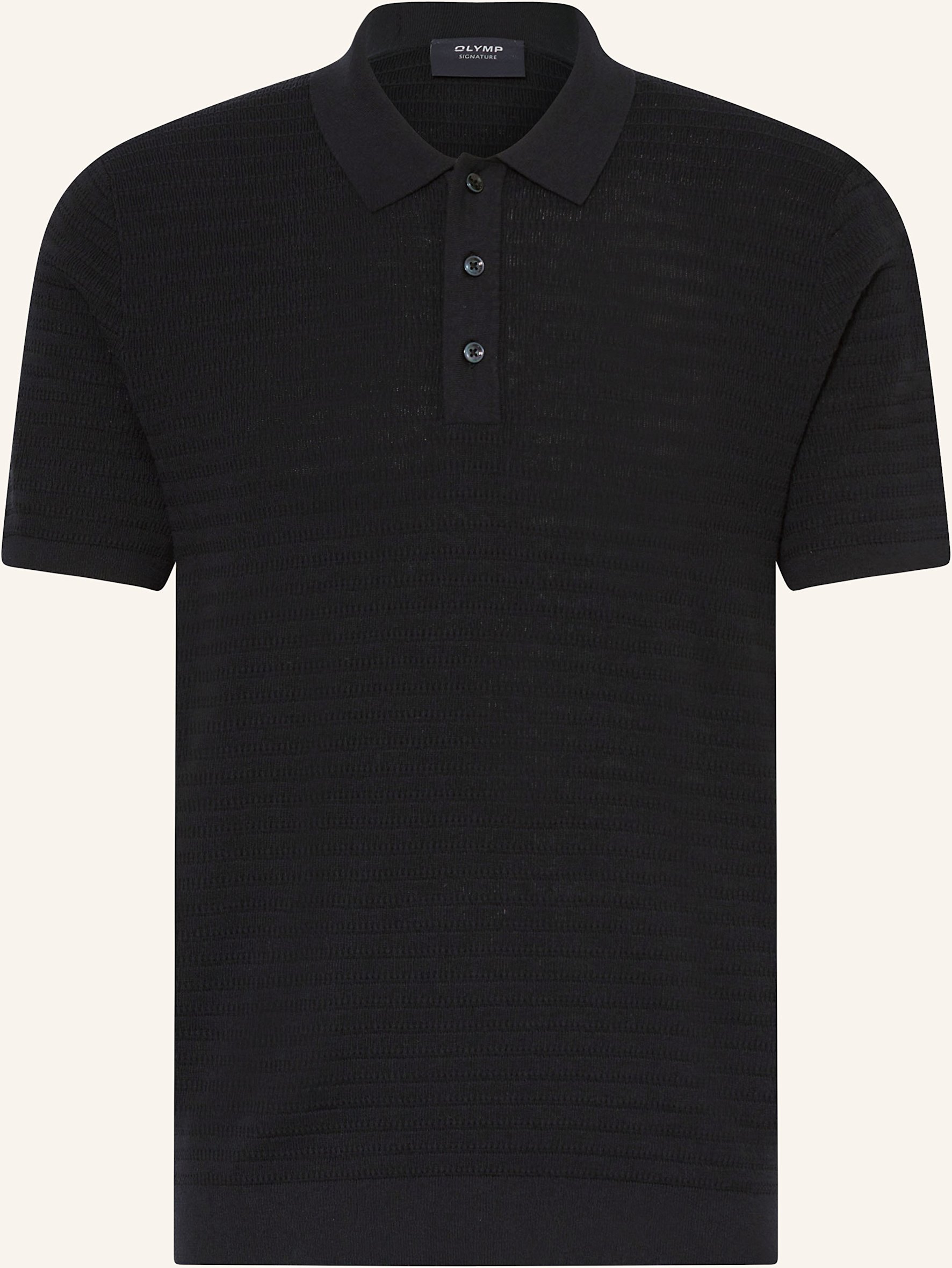 Olymp Signature Strick-Poloshirt schwarz