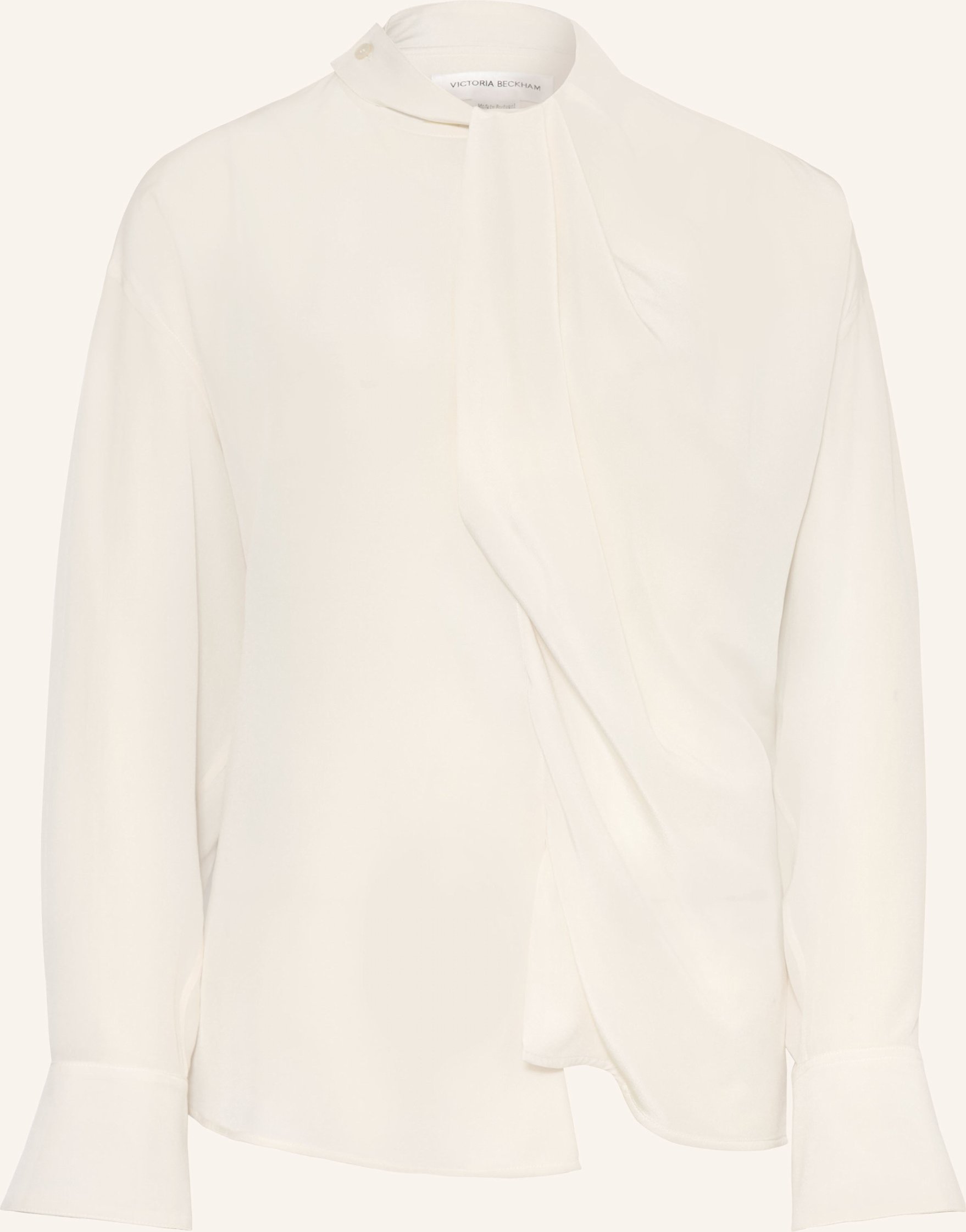 Thumbnail - Victoria Beckham Schluppenbluse Aus Seide Mit Cut-Out weiss