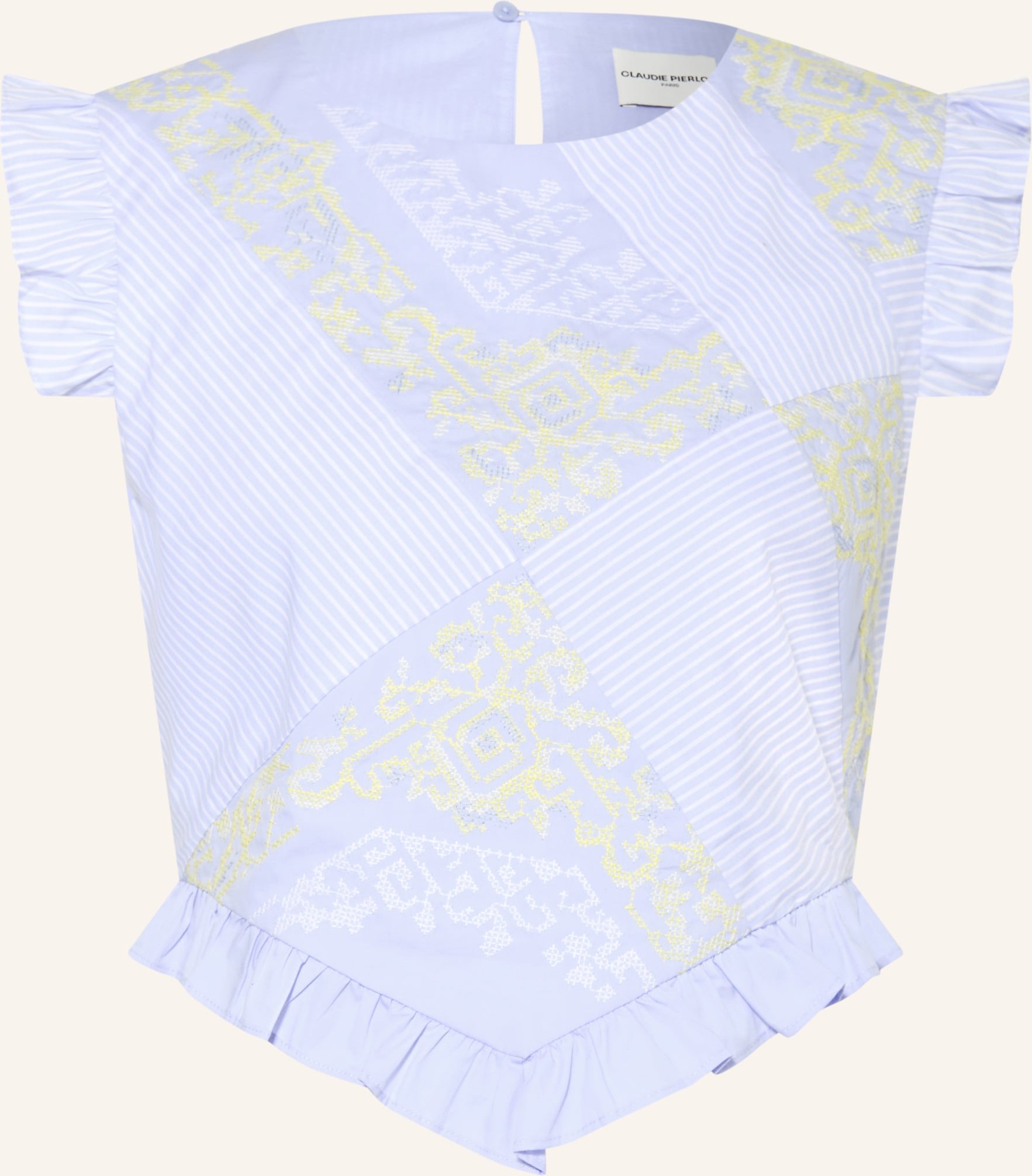 Claudie Pierlot Blusentop Mit Rüschen blau