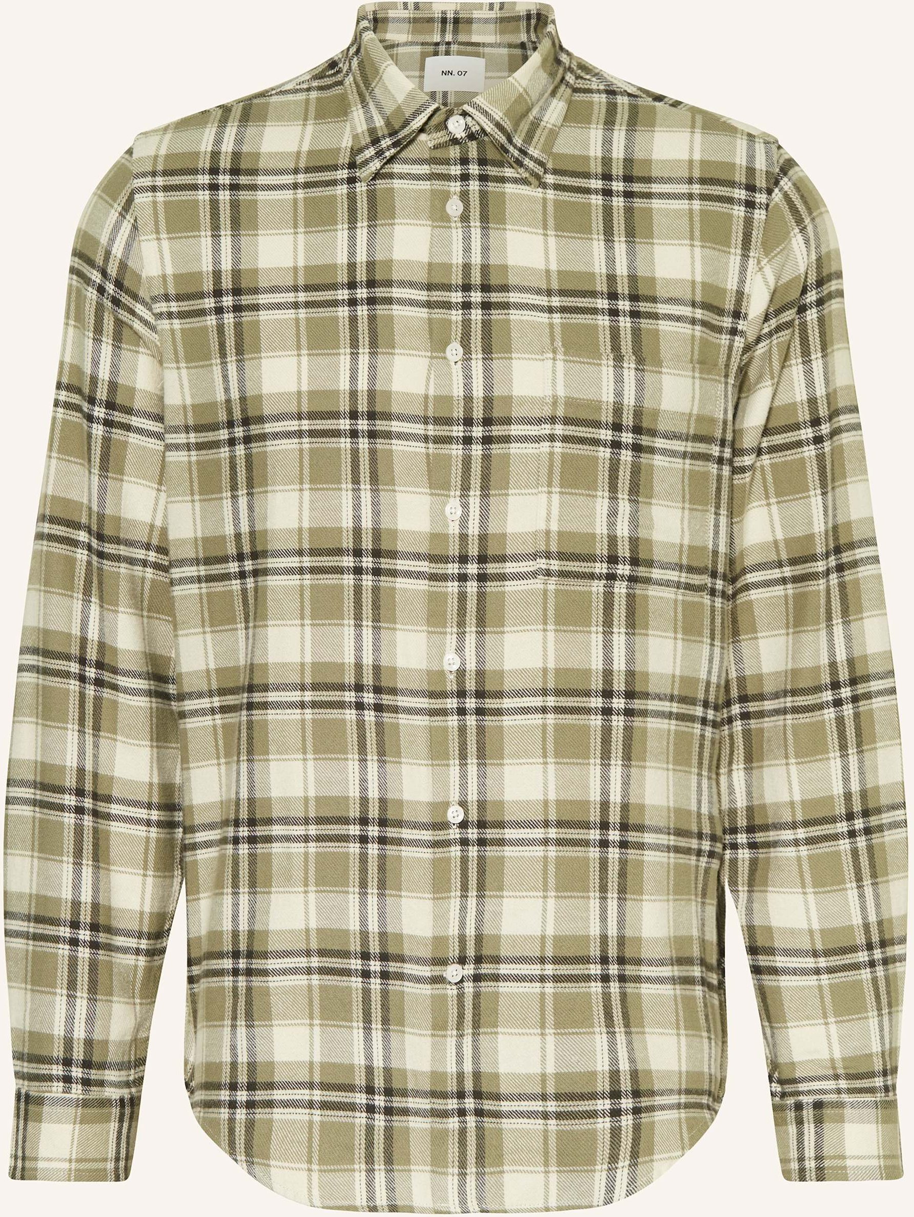 Nn.07 Flanellhemd Arne Slim Fit gruen