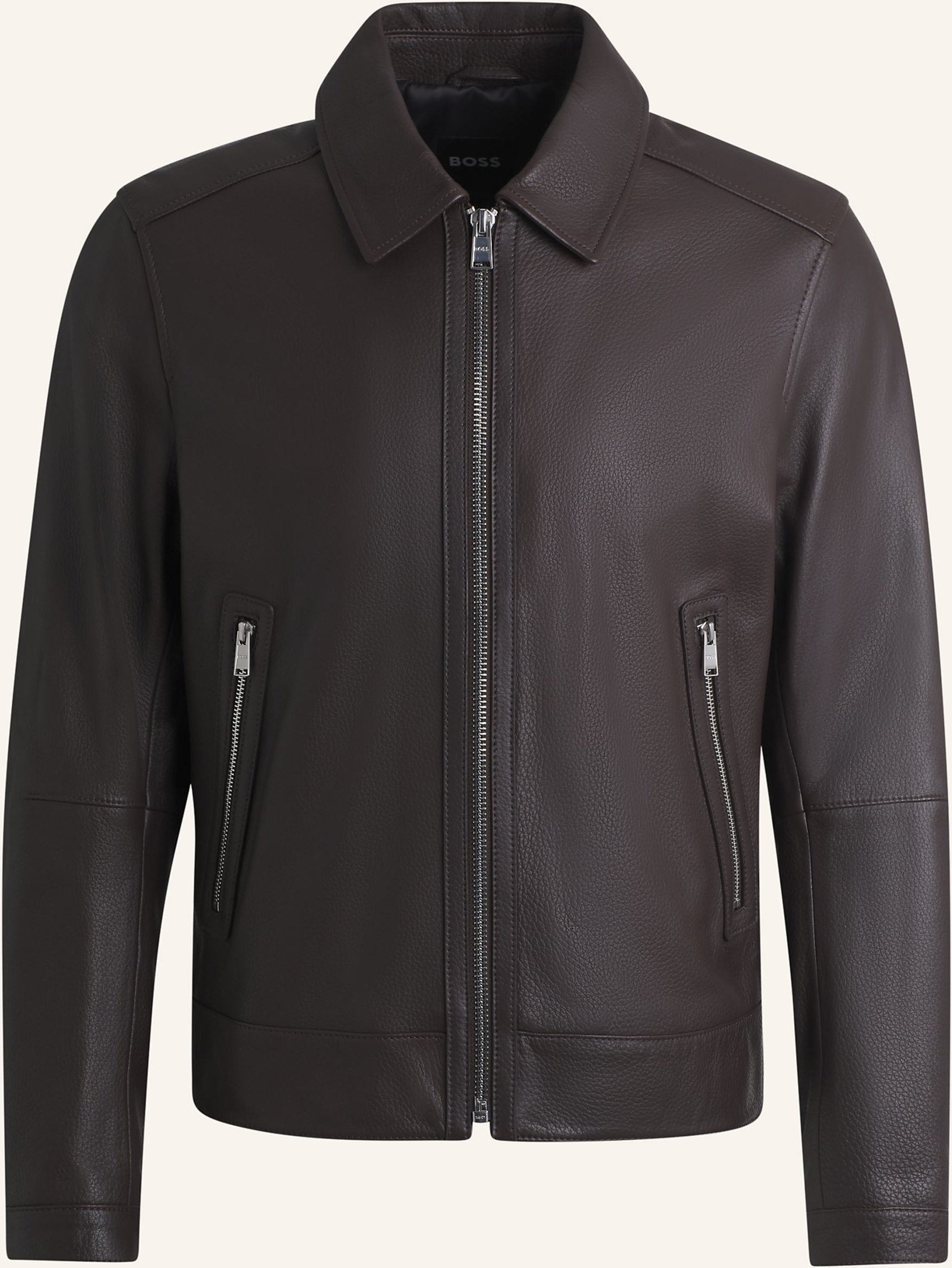Boss Lederjacke mapson4 braun