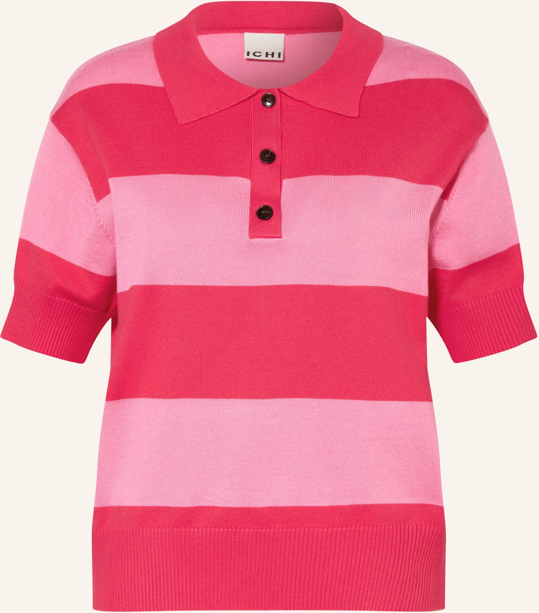 Ichi Strick-Poloshirt Ihluls pink