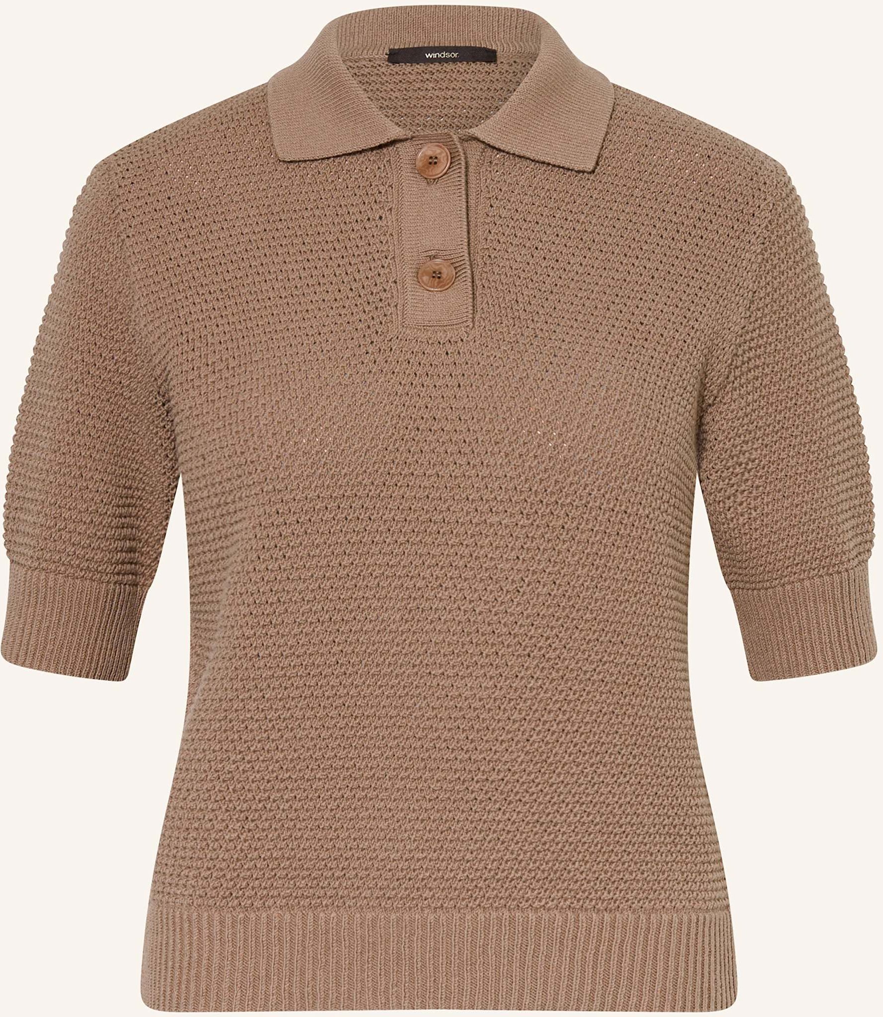 Windsor. Strick-Poloshirt Regular Fit braun