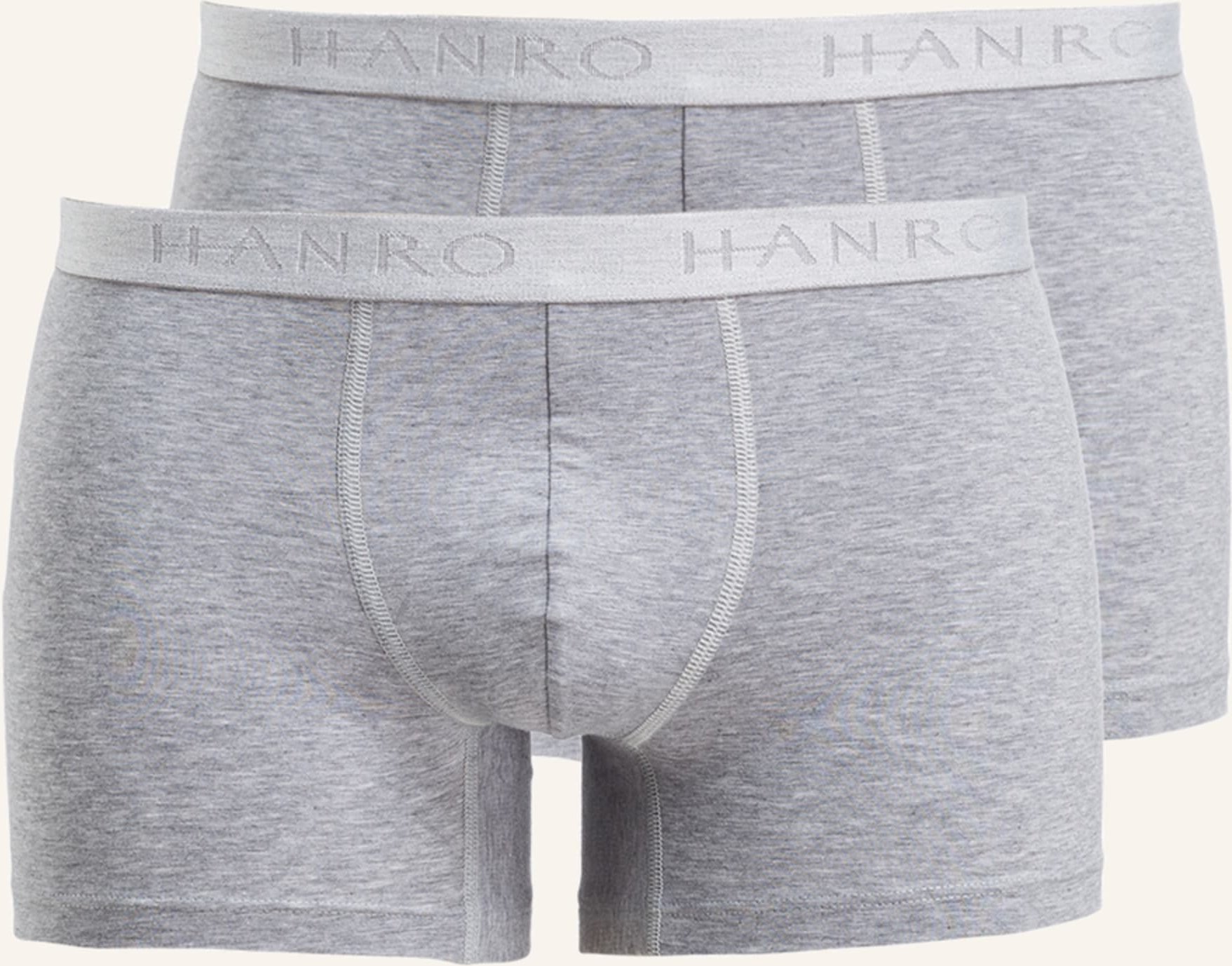 Hanro 2er-Pack Boxershorts Cotton Essentials grau