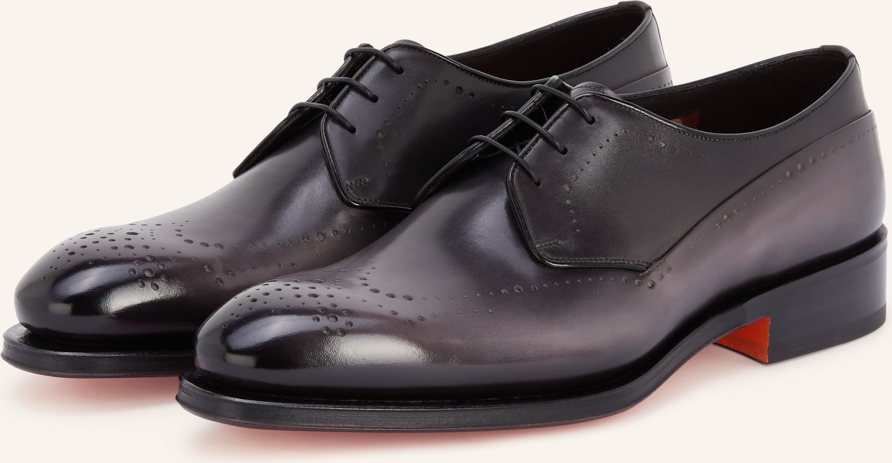Santoni Schnürer Imperialde grau
