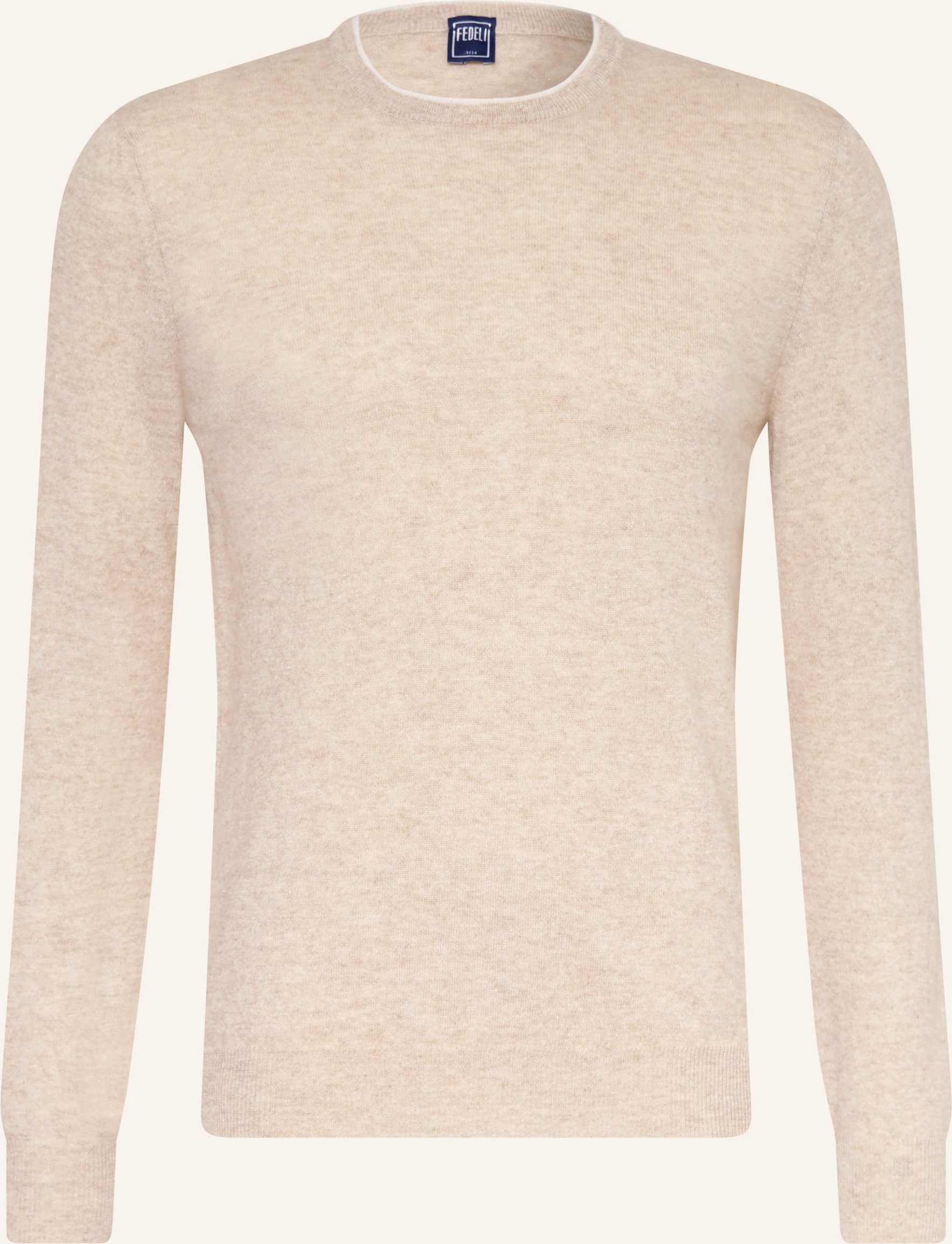 Fedeli Cashmere-Pullover Mit Leinen beige