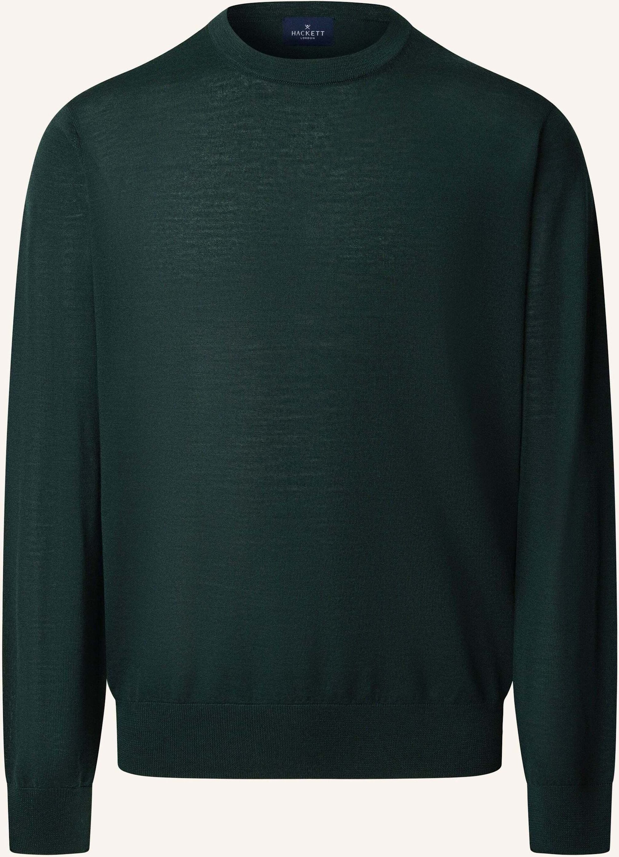Hackett London Pullover Merino Silk Crew gruen