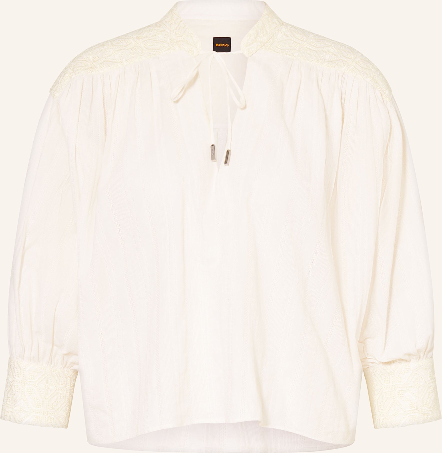 Boss Tunika Brodes Mit Stickereien weiss