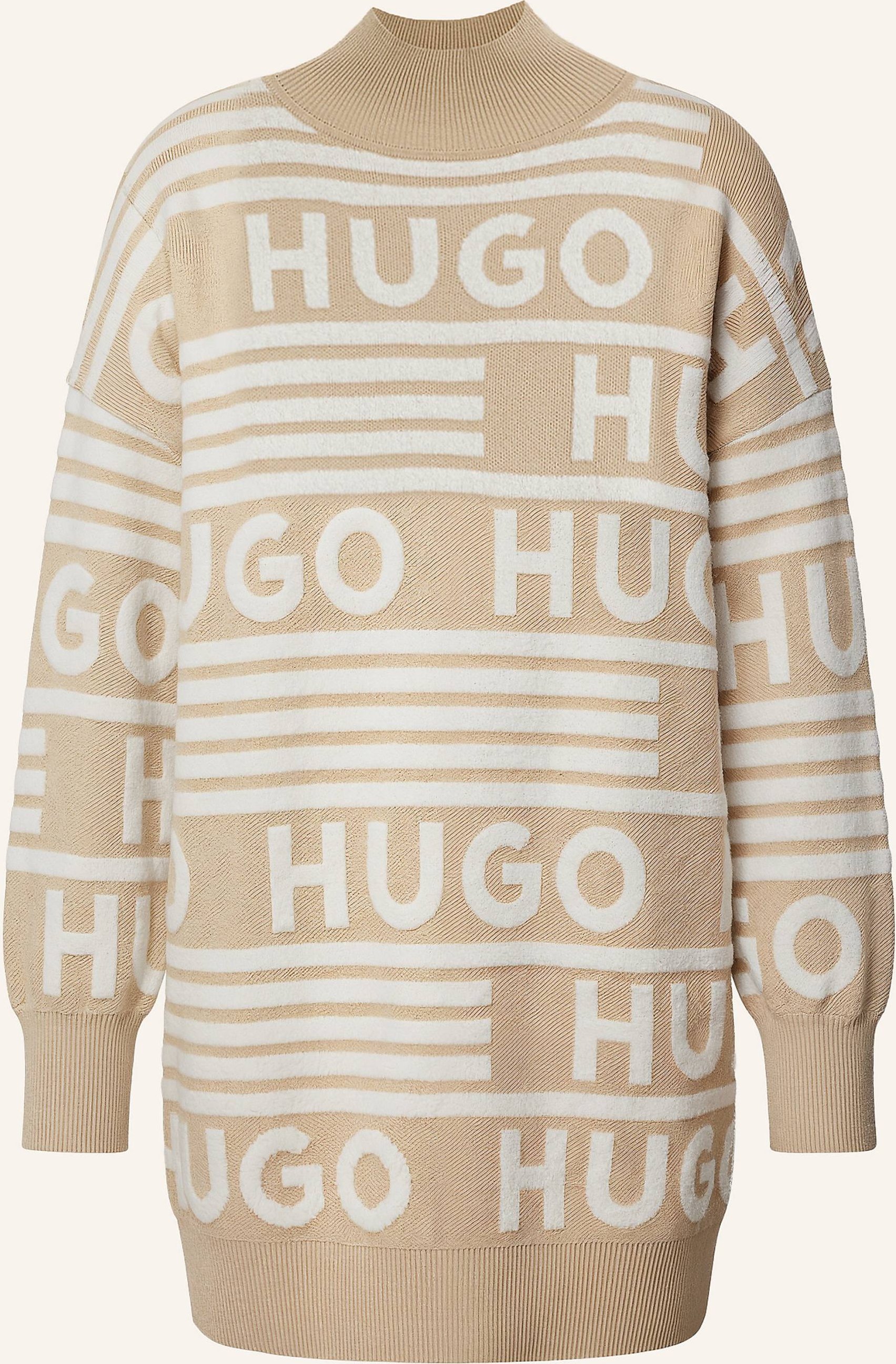 Hugo Gestricktes Kleid Sisminy Oversize Fit beige