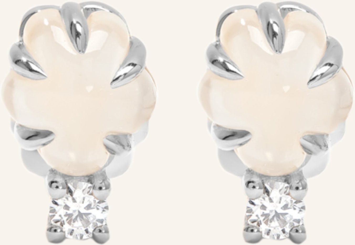 Vieri Ohrstecker Wolke Milchquarz Brillant silber