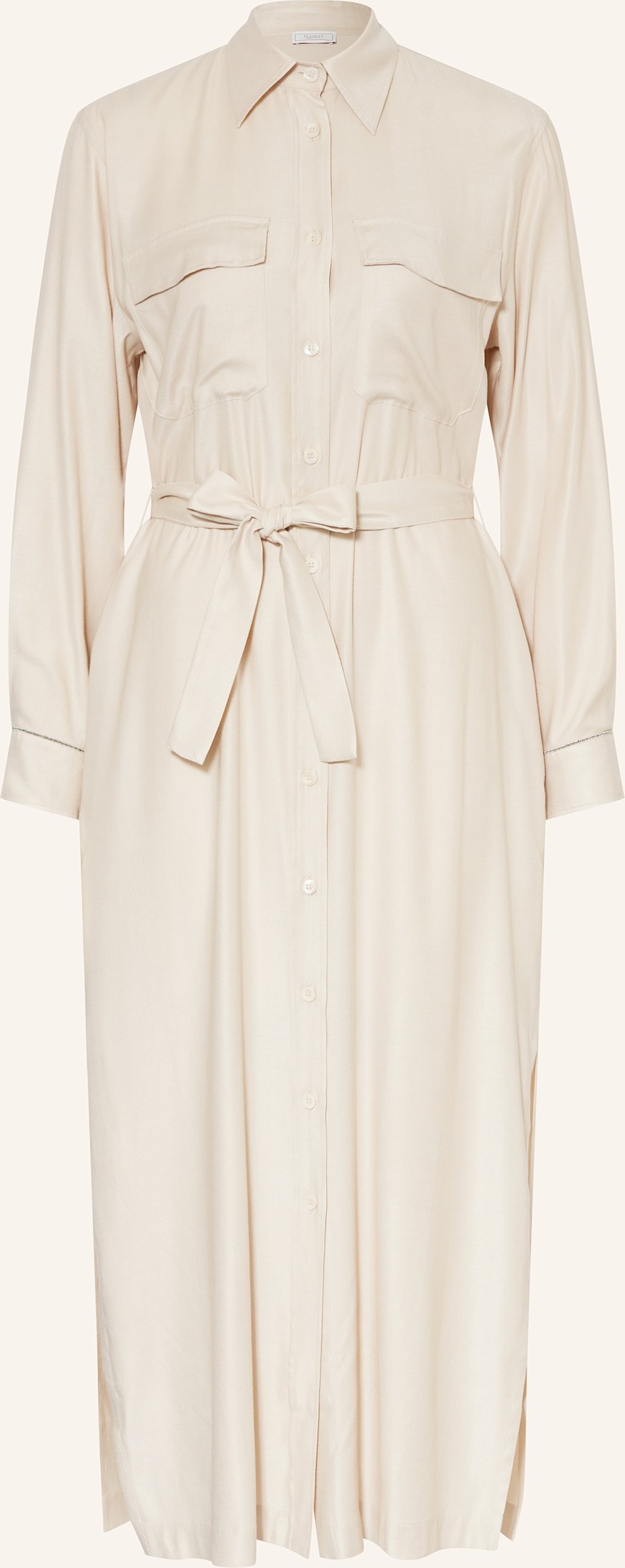 Thumbnail - Peserico Hemdblusenkleid Mit Schmucksteinen beige