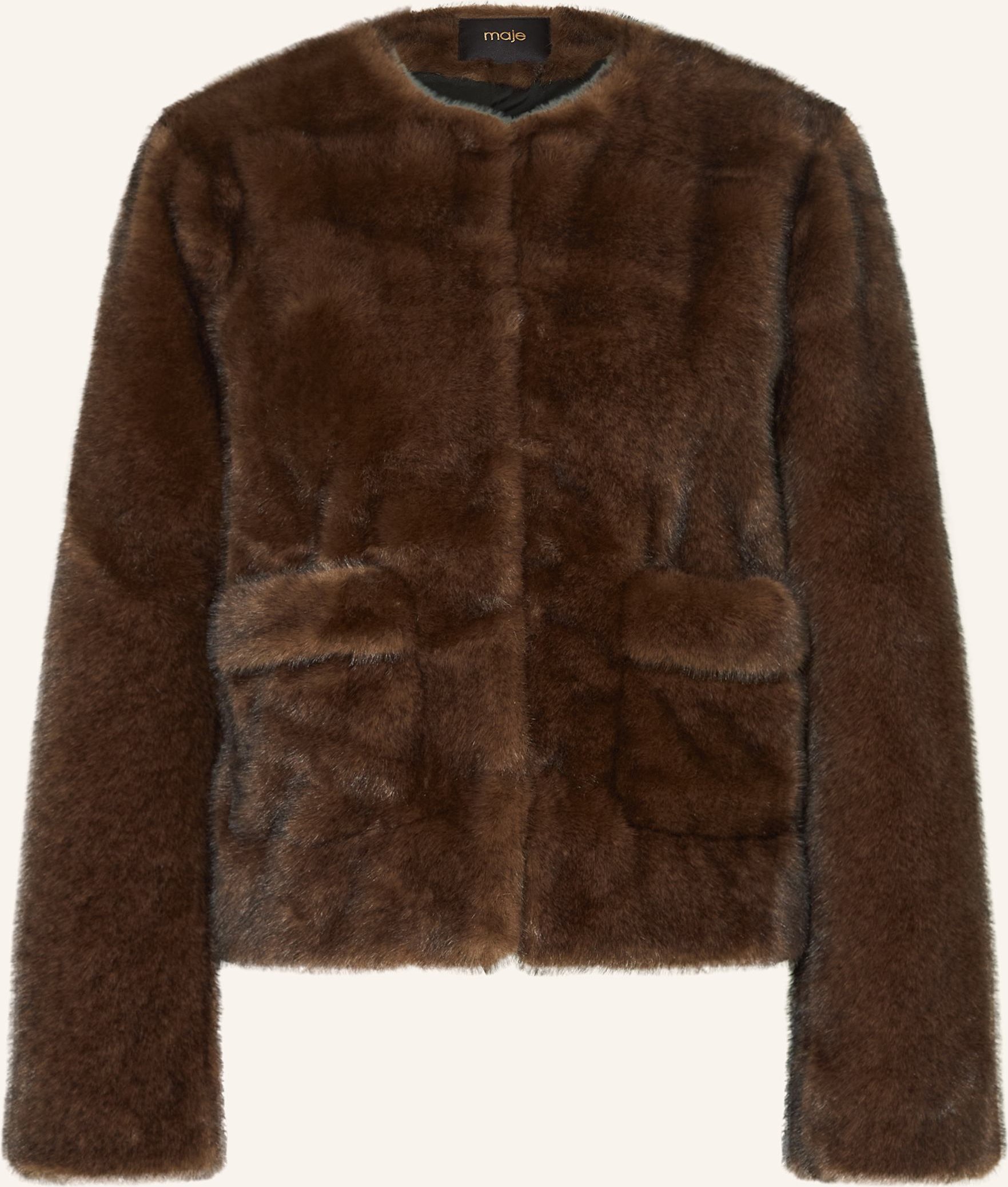Maje Kunstpelz-Jacke braun