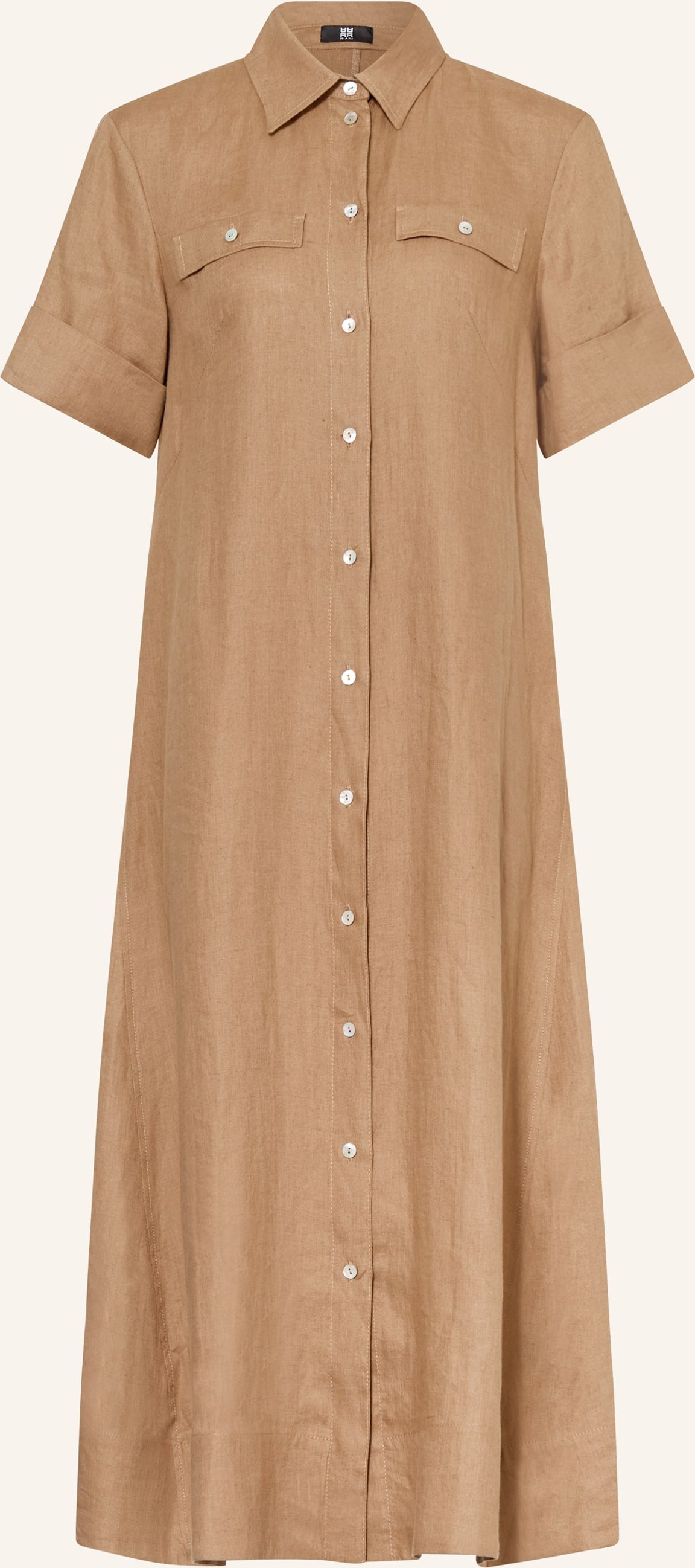 Riani Hemdblusenkleid Aus Leinen braun
