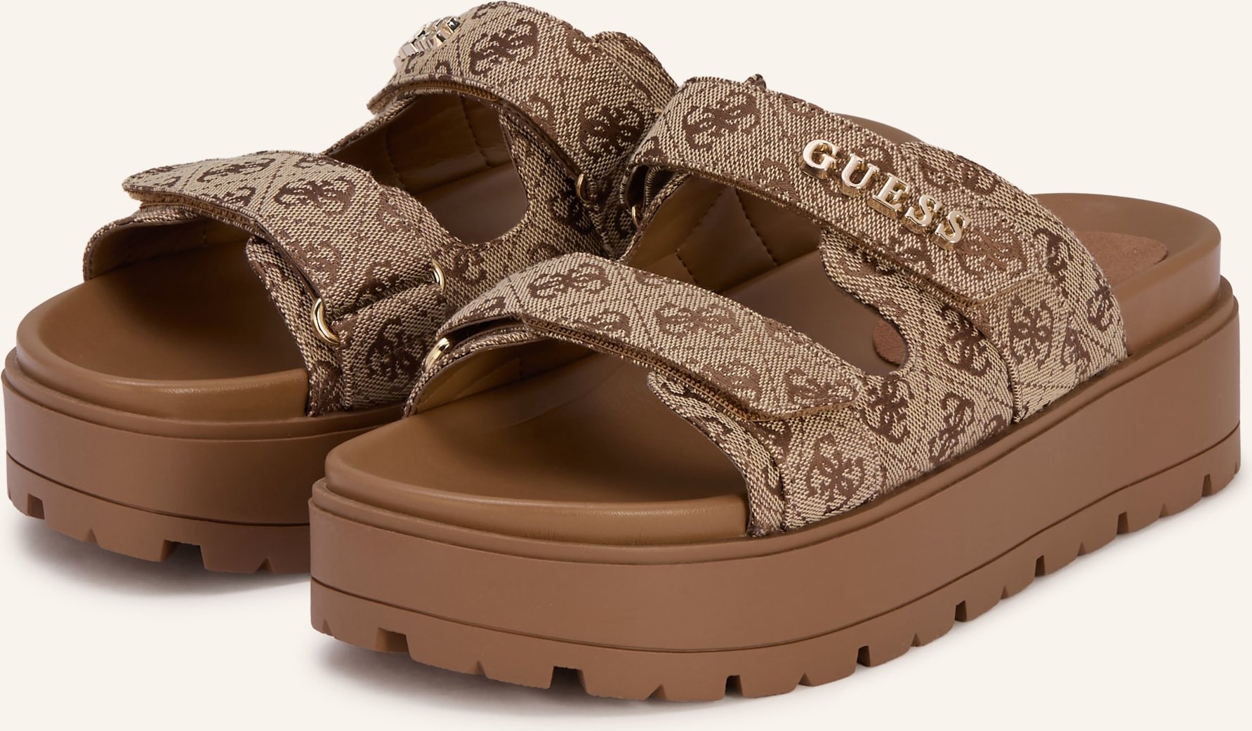 Guess Plateau-Pantoletten Faxon braun