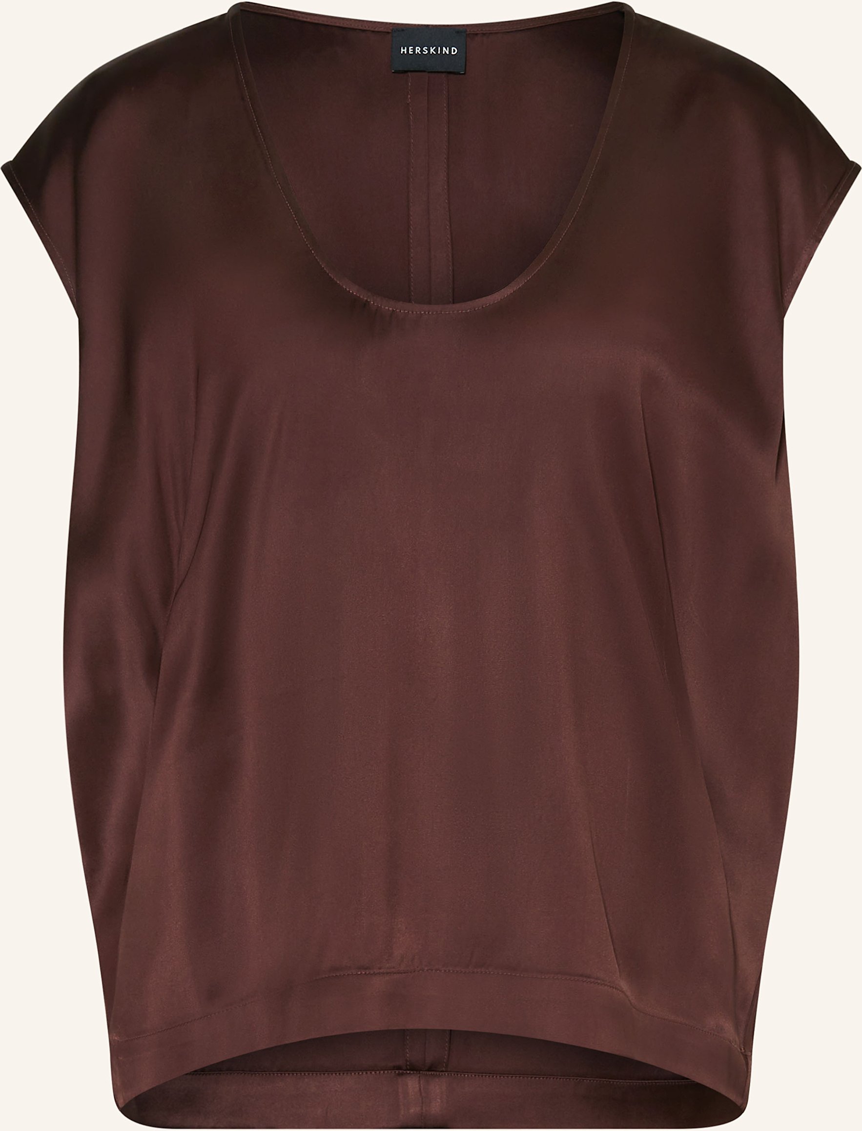 Herskind Blusentop Tove Aus Satin braun