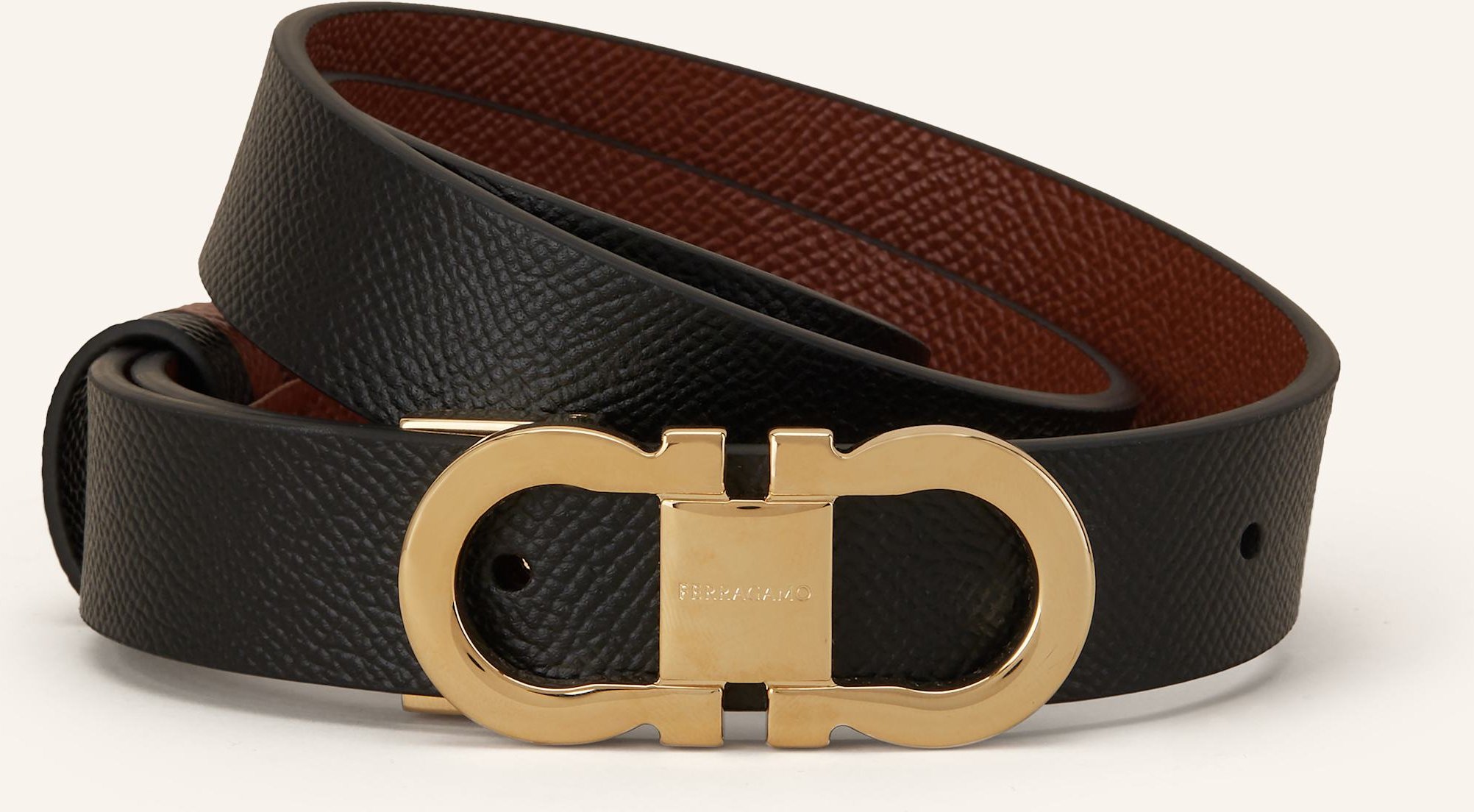 Ferragamo Ledergürtel Zu Wenden schwarz