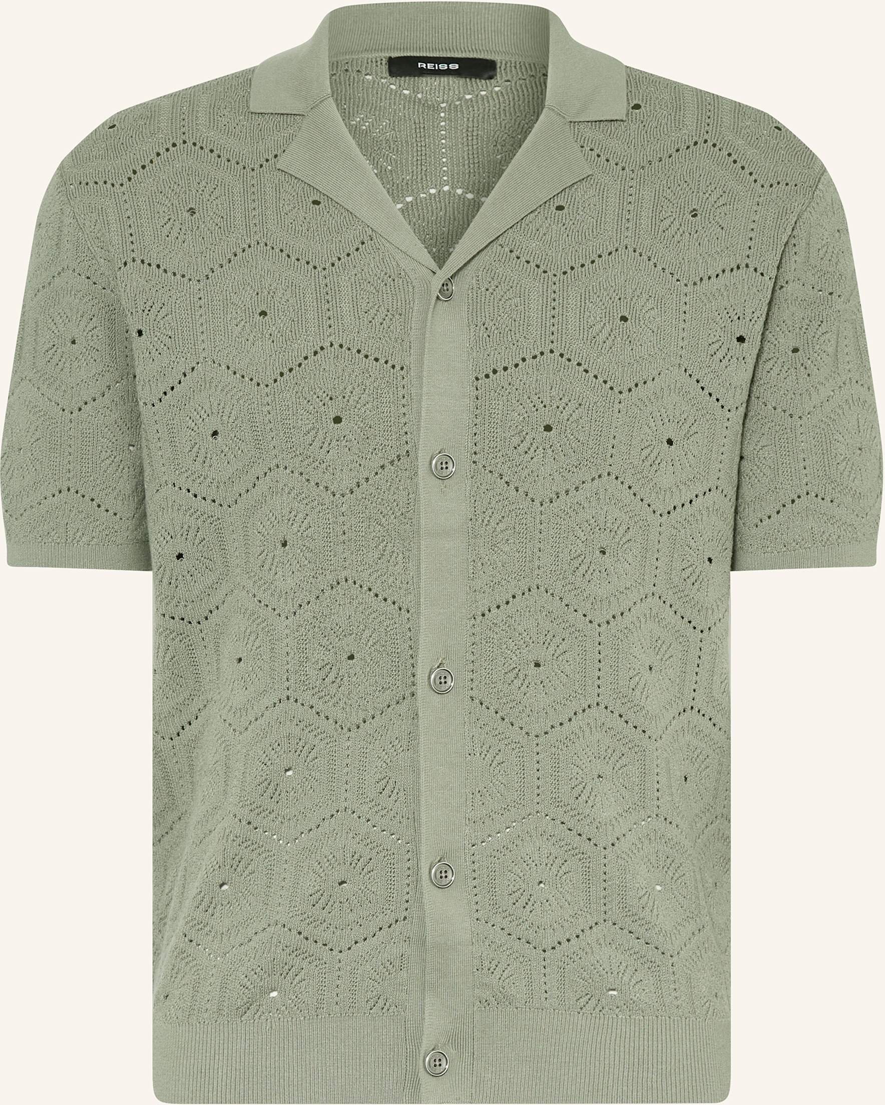 Reiss Strickhemd Royce Regular Fit gruen