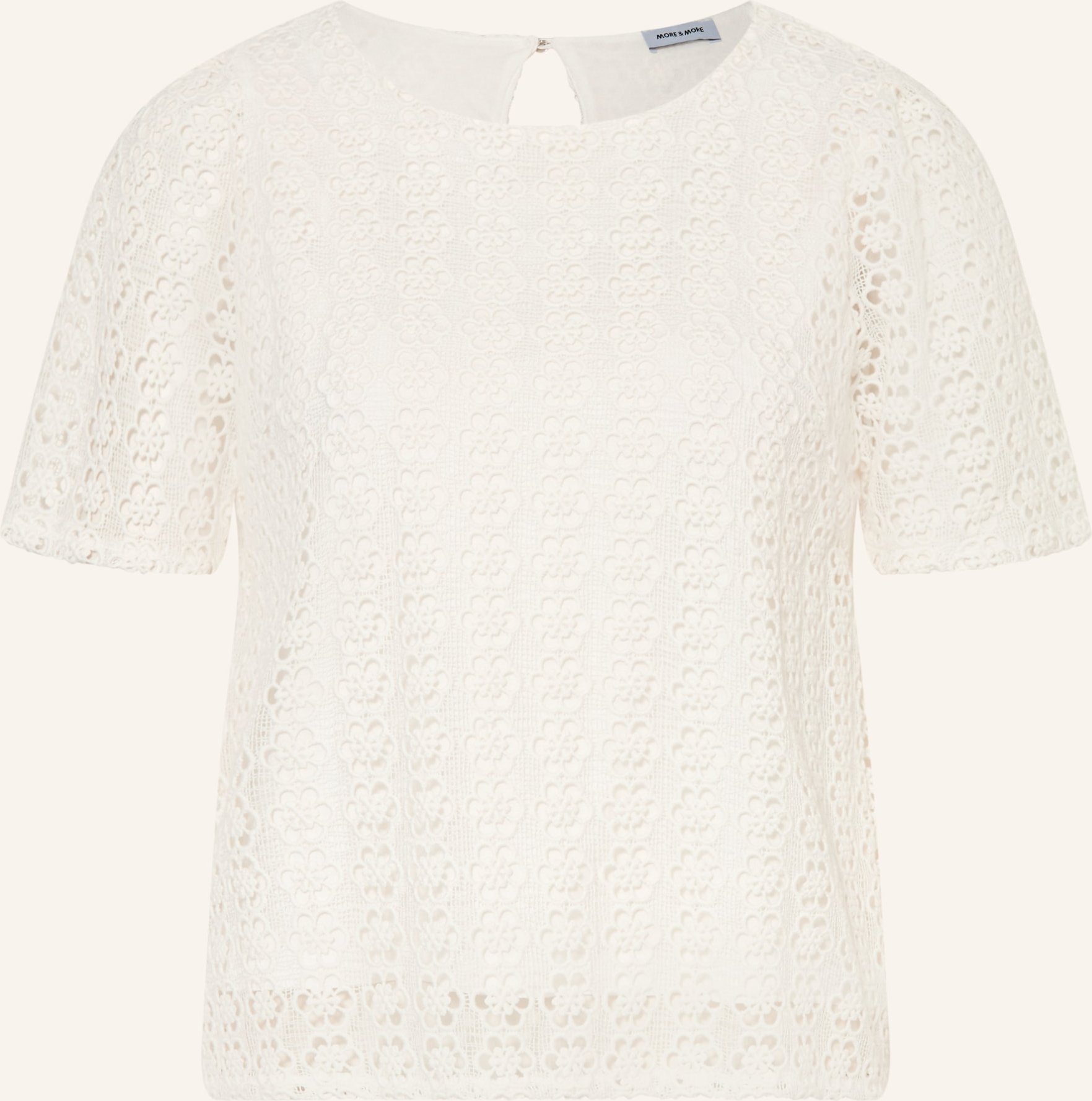 More & More Blusenshirt Aus Spitze weiss
