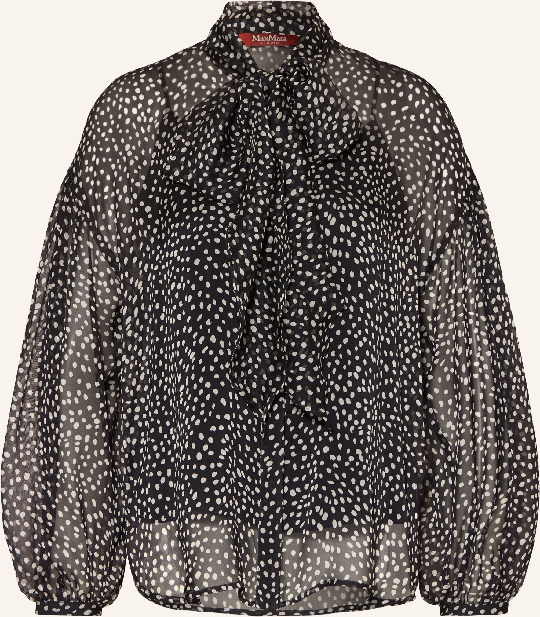 Max Mara Studio Schluppenbluse Aus Seide schwarz