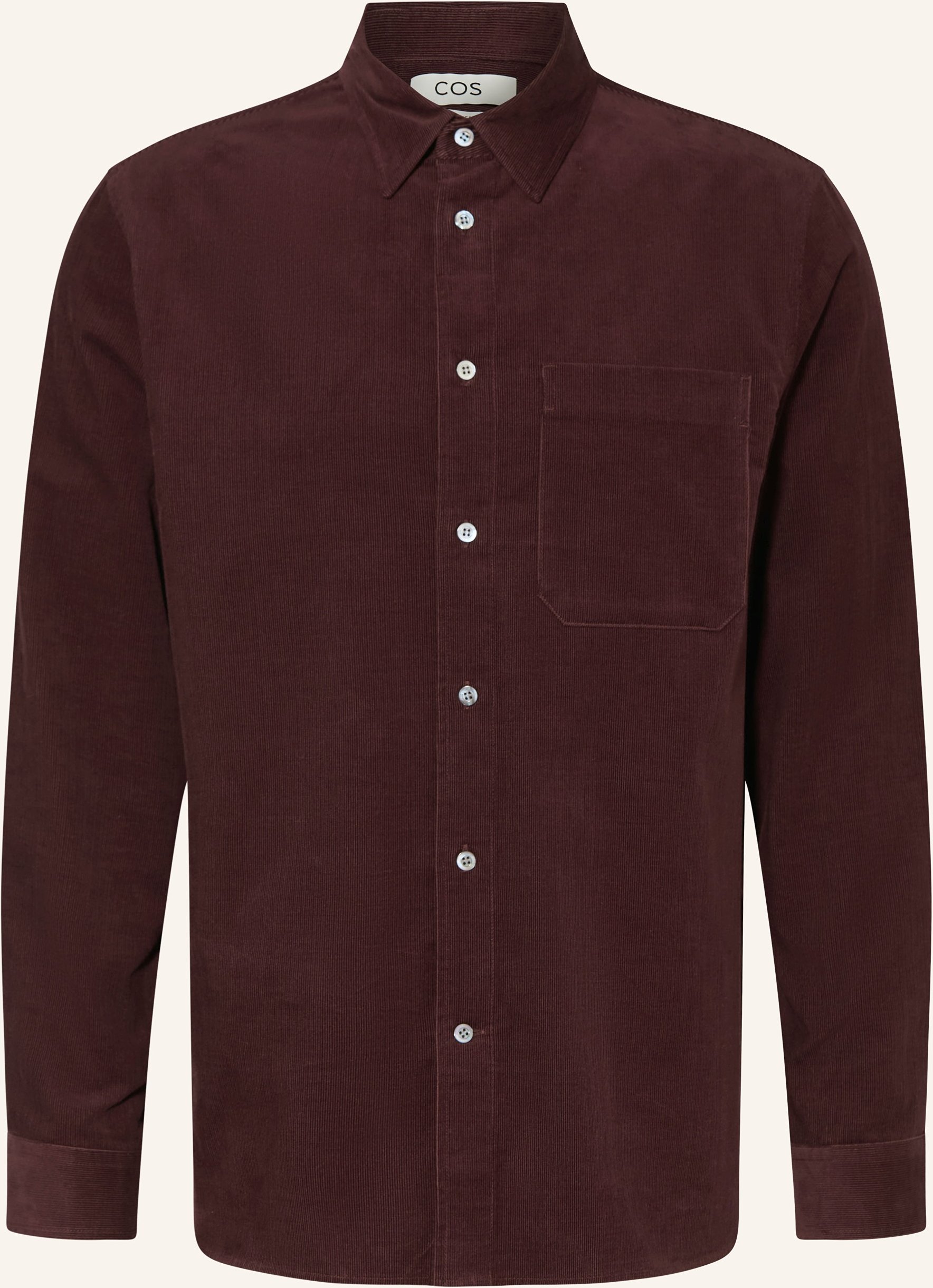 Cos Cordhemd Relaxed Fit rot