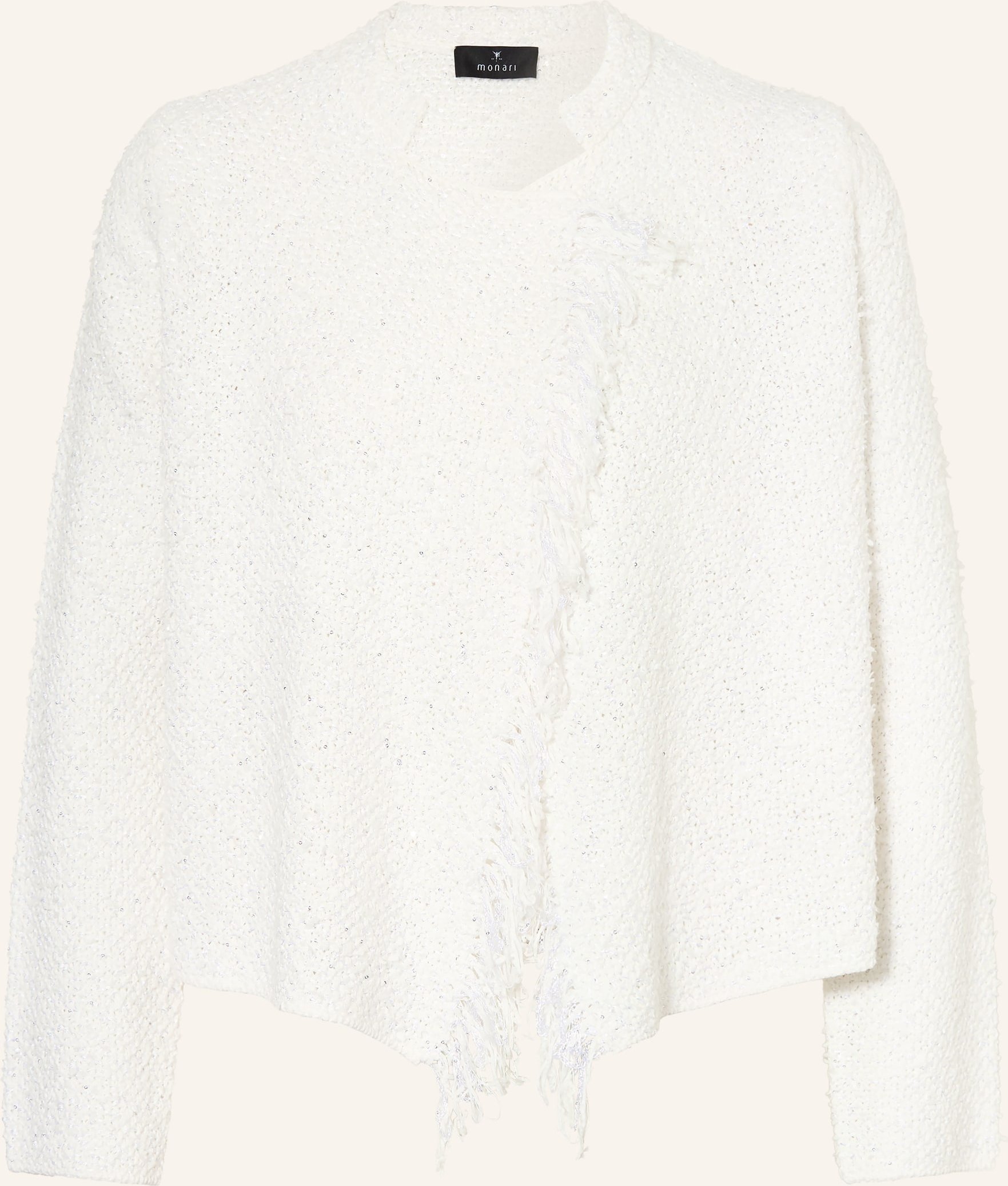 Monari Strickhülle Mit Pailletten weiss