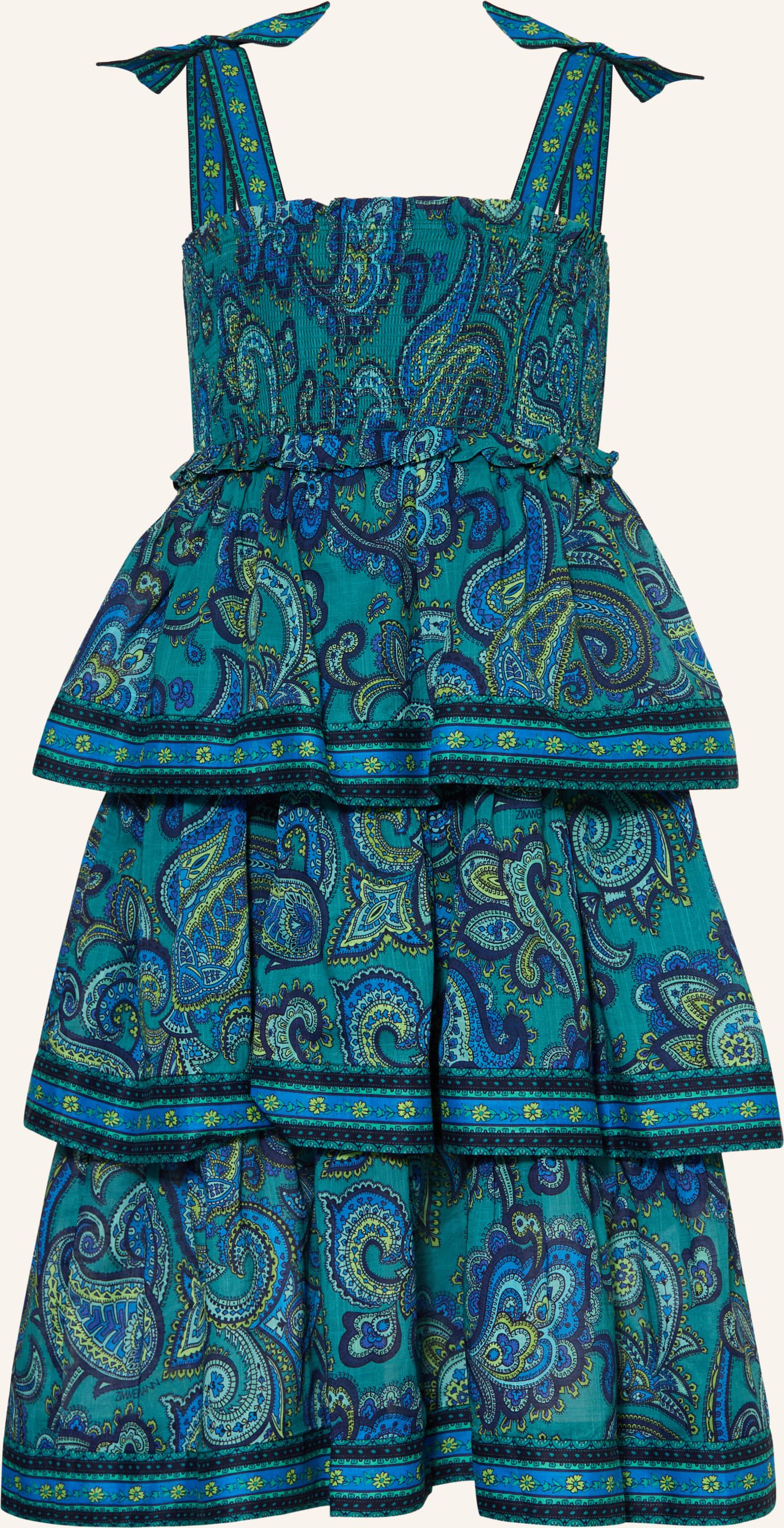 Zimmermann Kleid Patience Mit Volants Und Rüschen blau